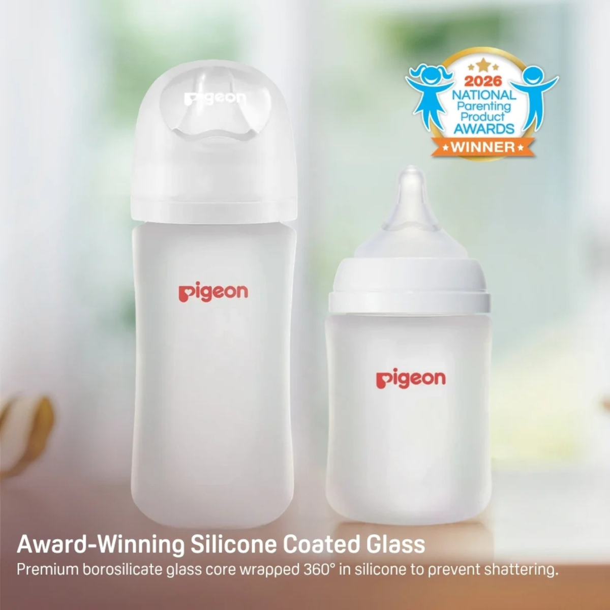 PIGEON Silicone Coated Bottle (2-Pack)