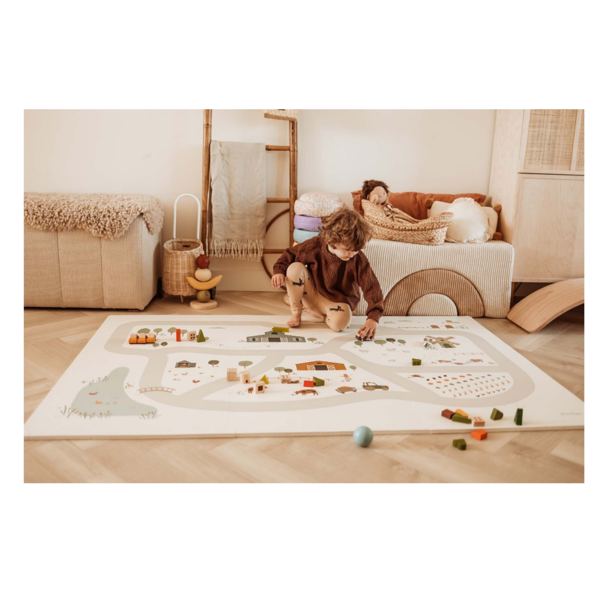 PLAY & GO Puzzlemat, Storage Box and Mini House - Farm
