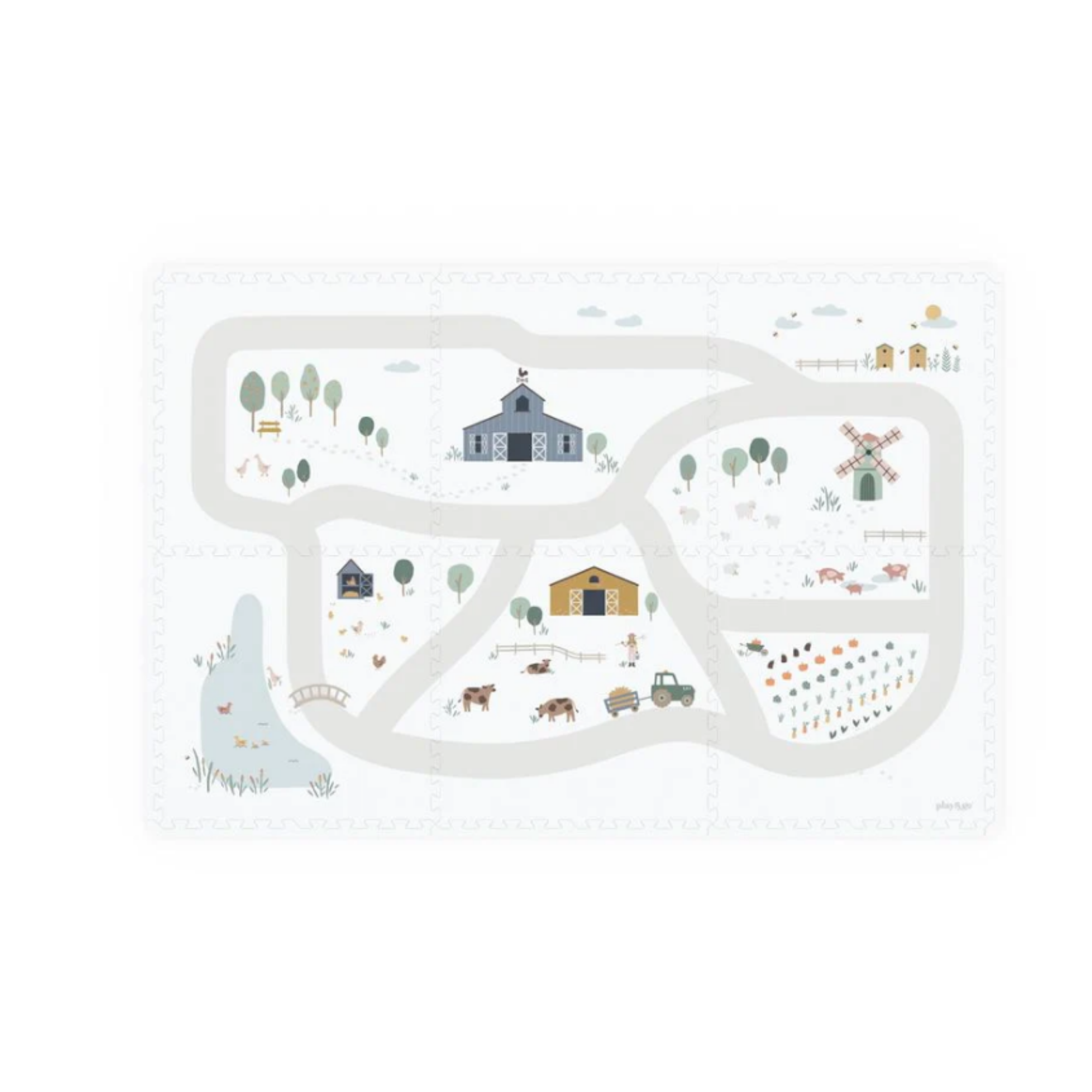 PLAY & GO Puzzlemat, Storage Box and Mini House - Farm