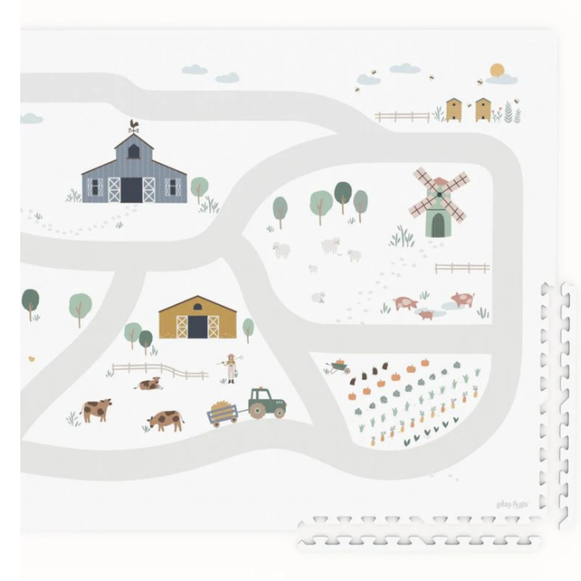 PLAY & GO Puzzlemat, Storage Box and Mini House - Farm