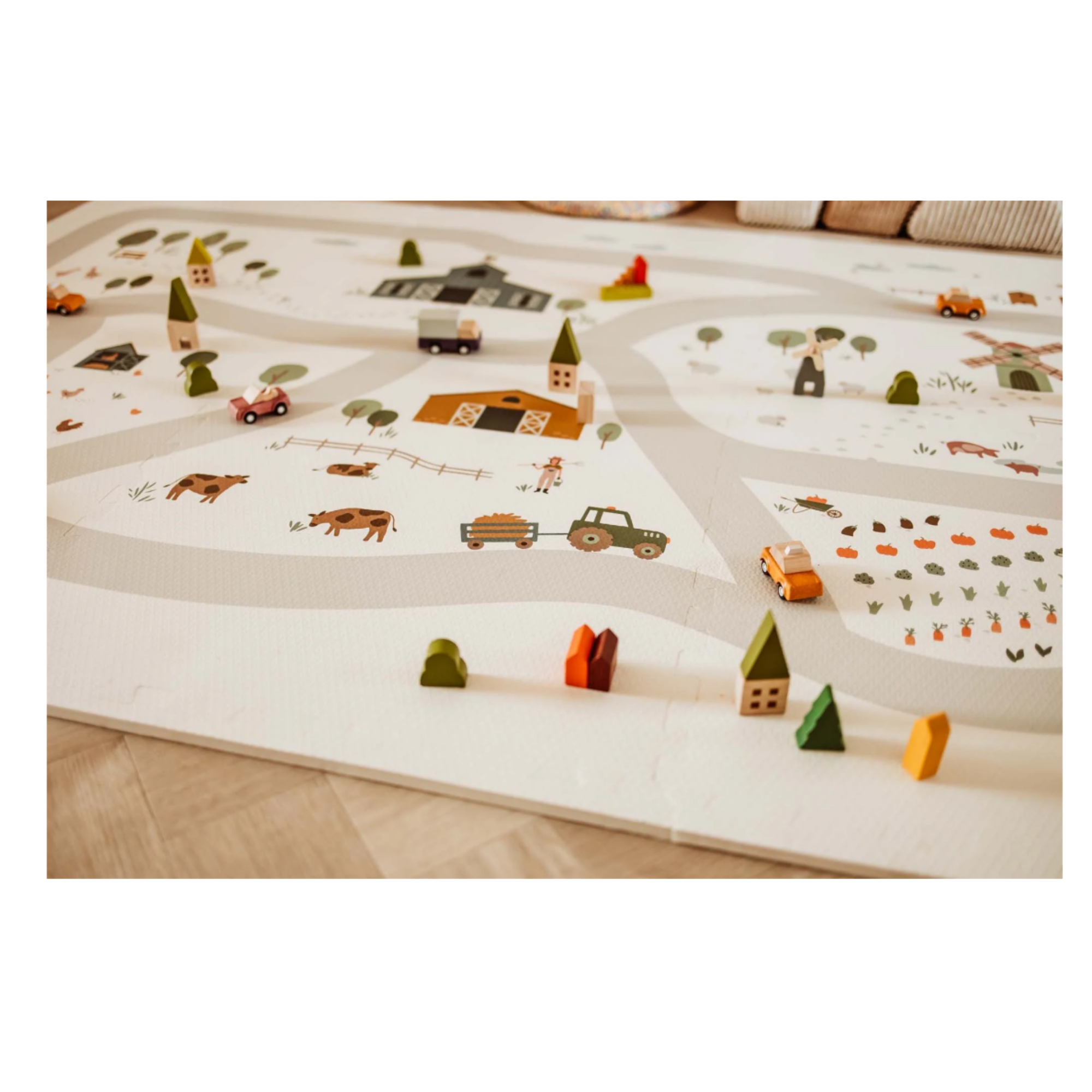 PLAY & GO Puzzlemat, Storage Box and Mini House - Farm