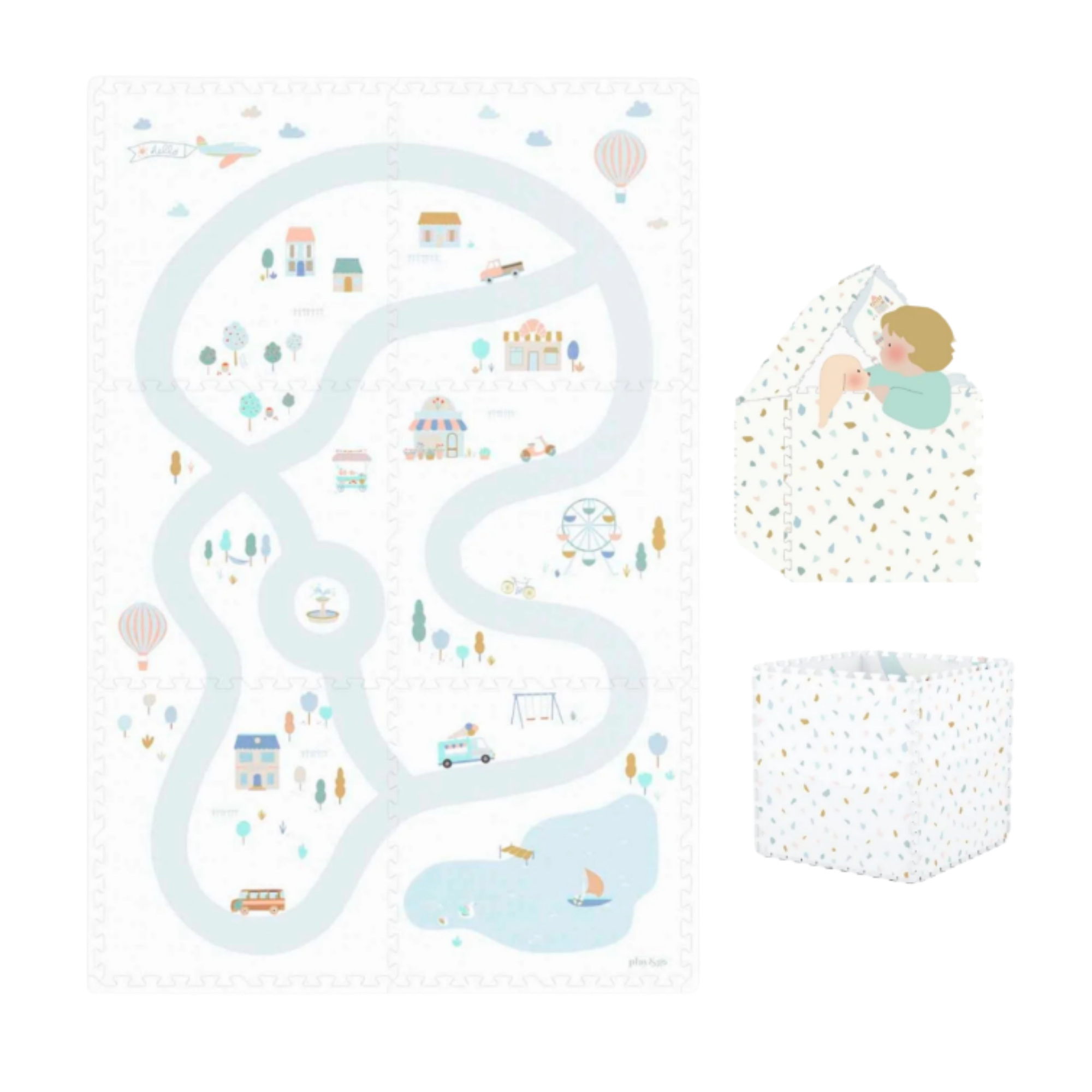 PLAY & GO Puzzlemat, Storage Box and Mini House - Village