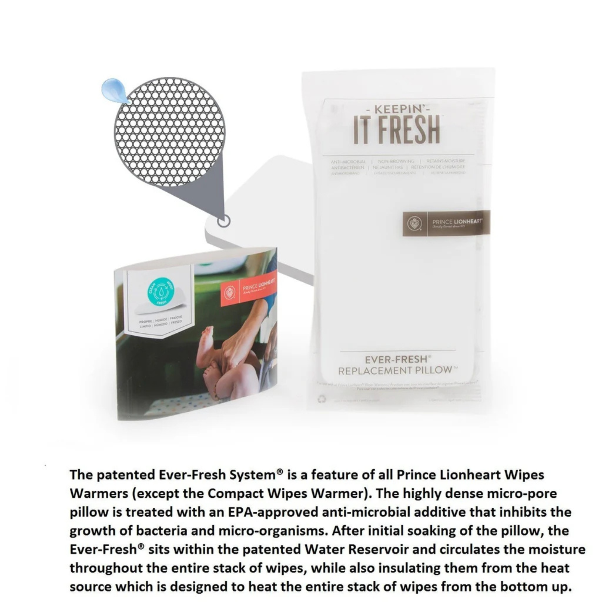 PRINCE LIONHEART Ever Fresh System Replacement Pillows (2Pk)