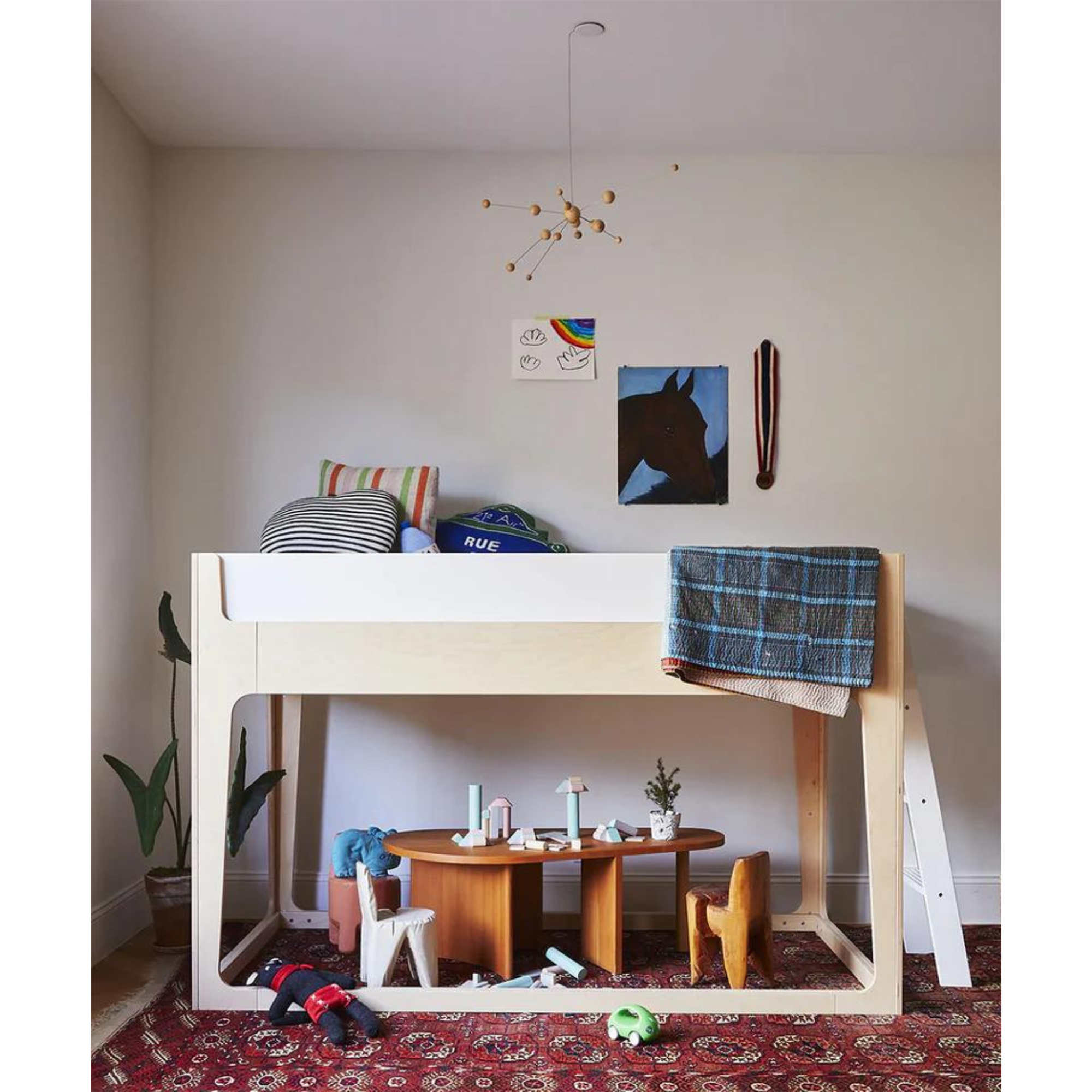 OEUF Perch Nest Bed Twin Size 39 - White/Birch