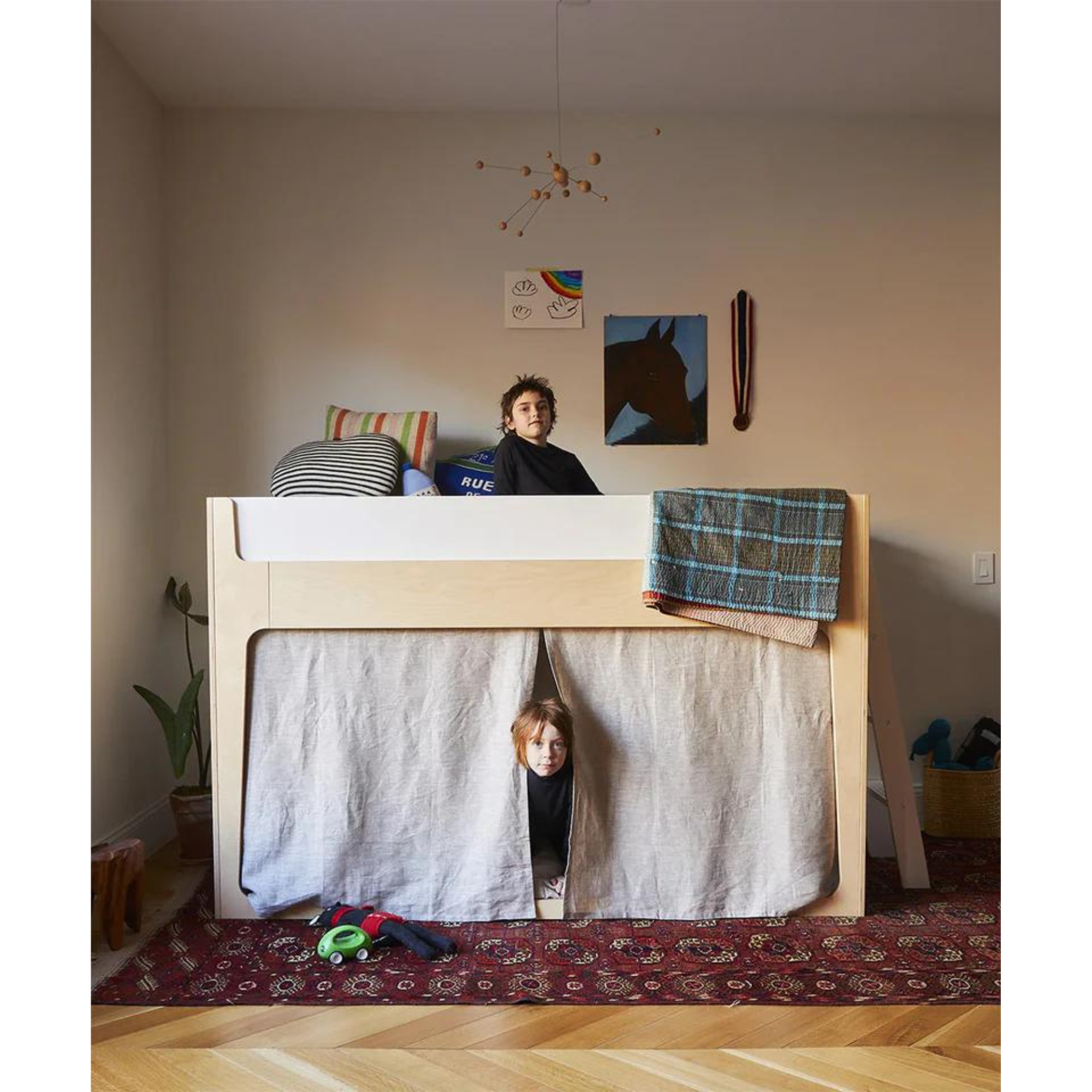 OEUF Perch Nest Bed Twin Size 39 - White/Birch