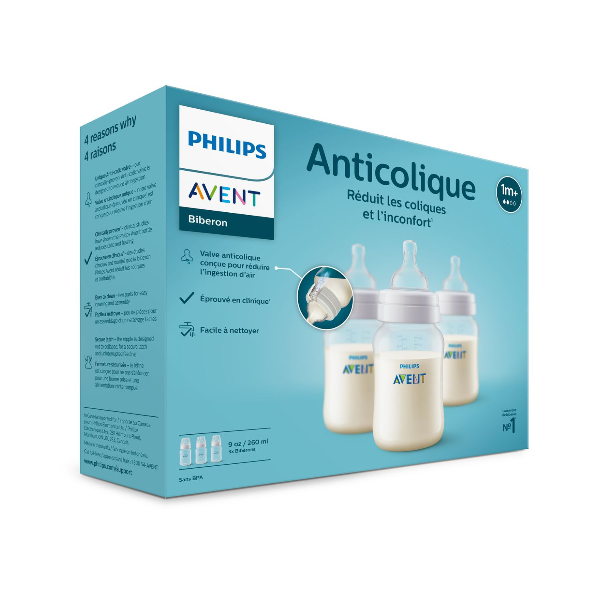 AVENT Anti-colic Baby Bottle - 9oz (3-Pack)