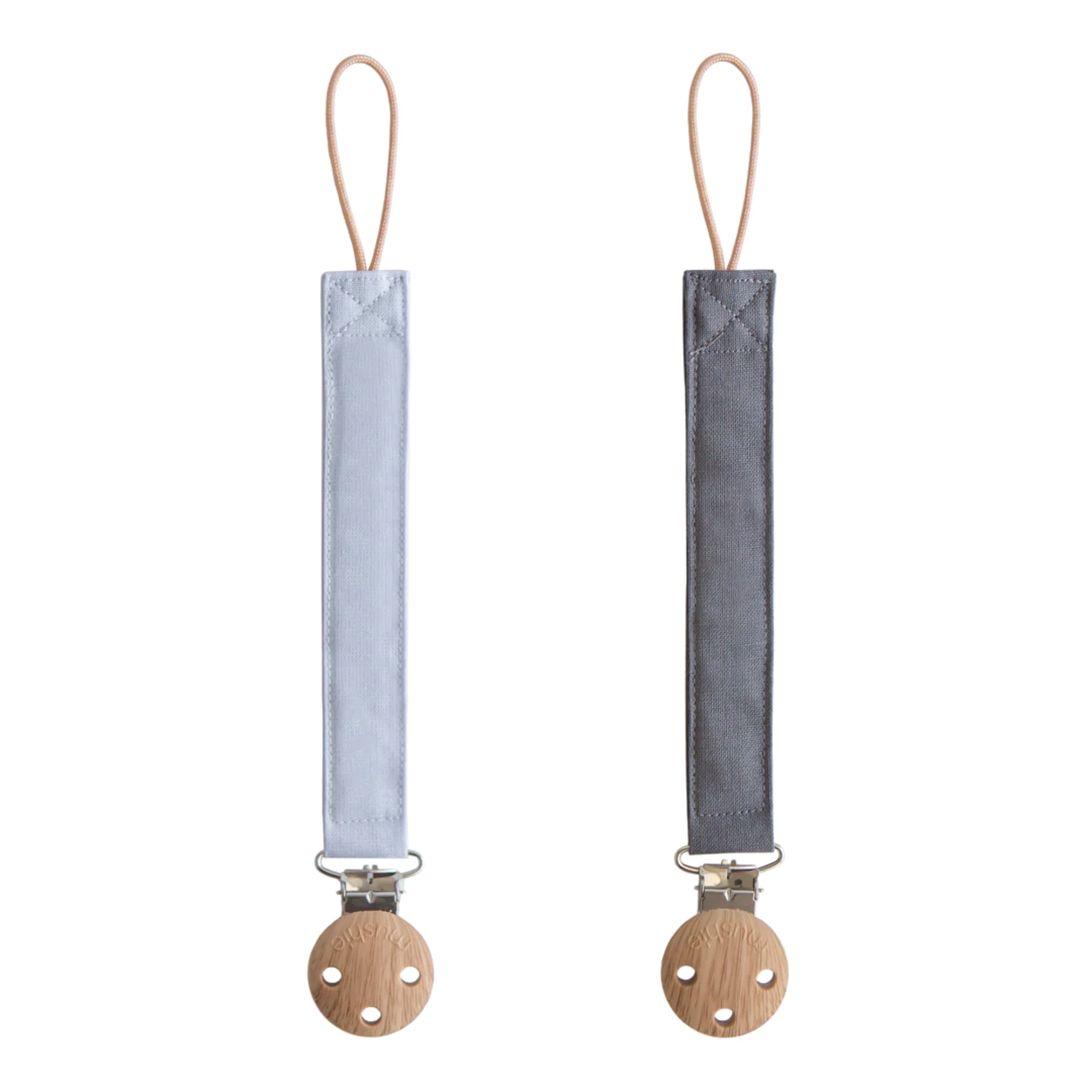 MUSHIE Linen Pacifier Clip (2-Pack)