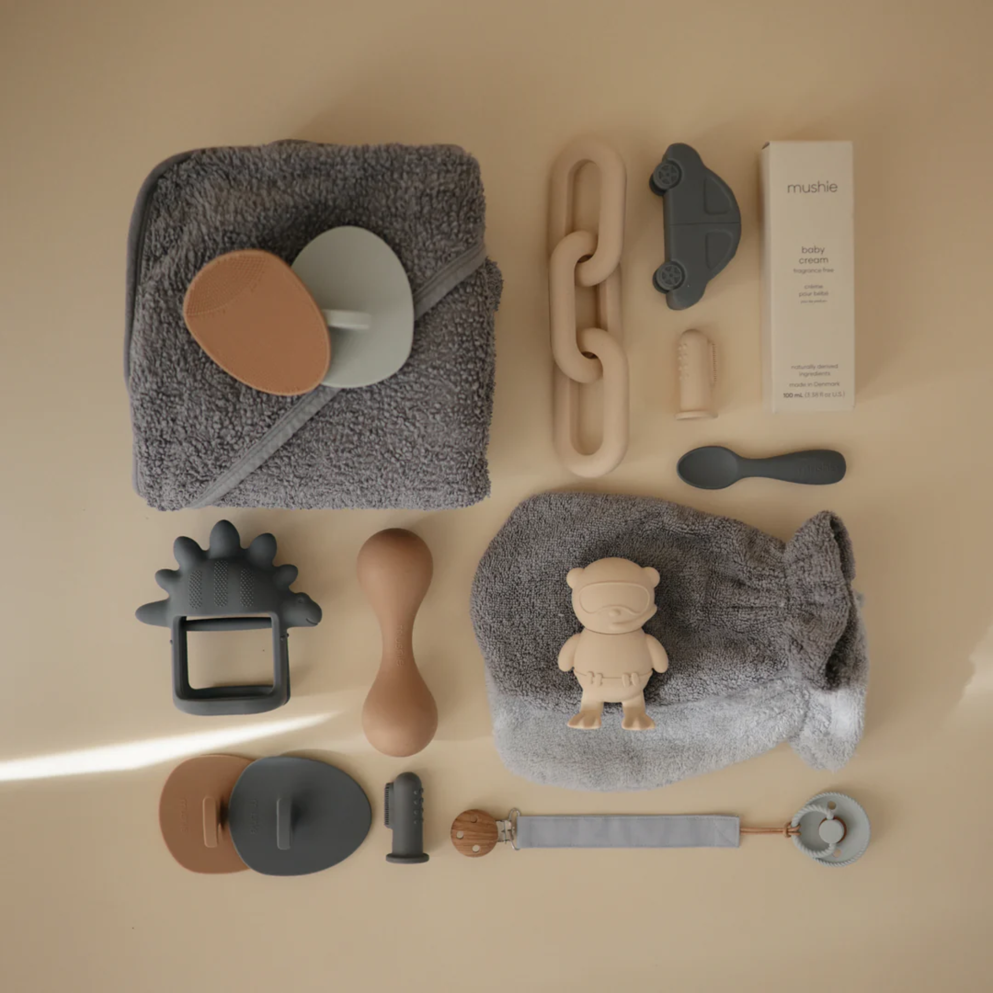 MUSHIE Linen Pacifier Clip (2-Pack)