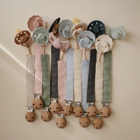 Thumbnail for MUSHIE Linen Pacifier Clip (2-Pack)