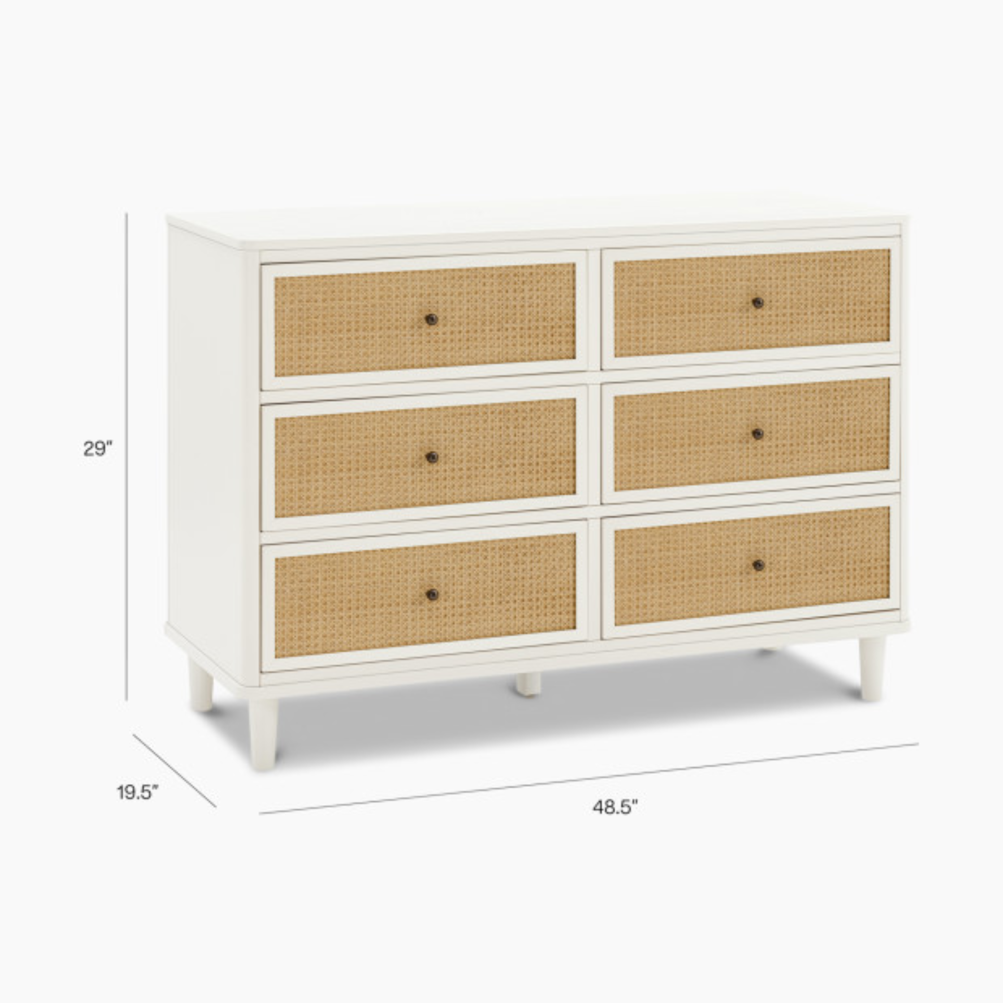 NAMESAKE Marin with Cane 6 Drawer Assembled Dresser