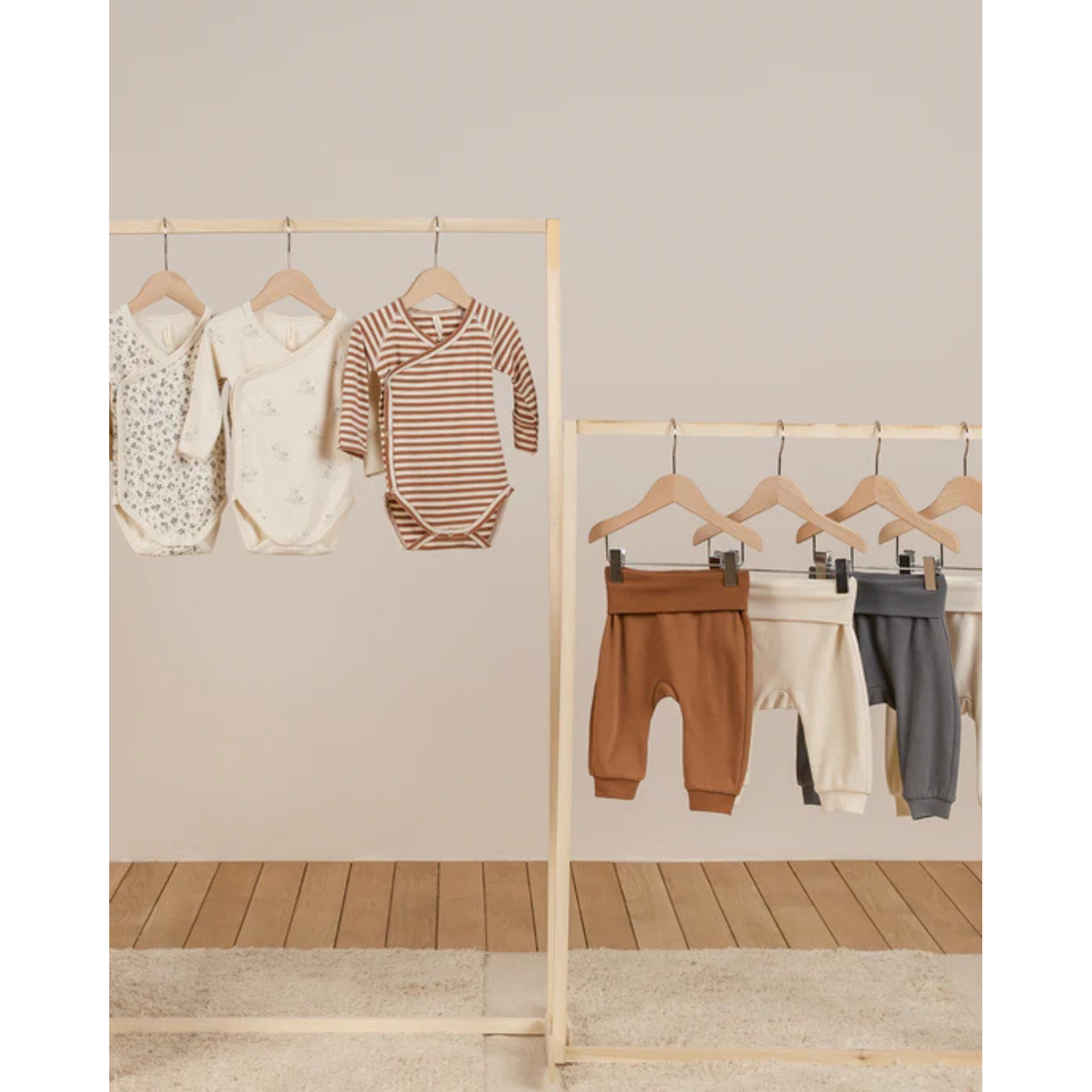 QUINCY MAE Baby Pant Set - Cinnamon/Natural
