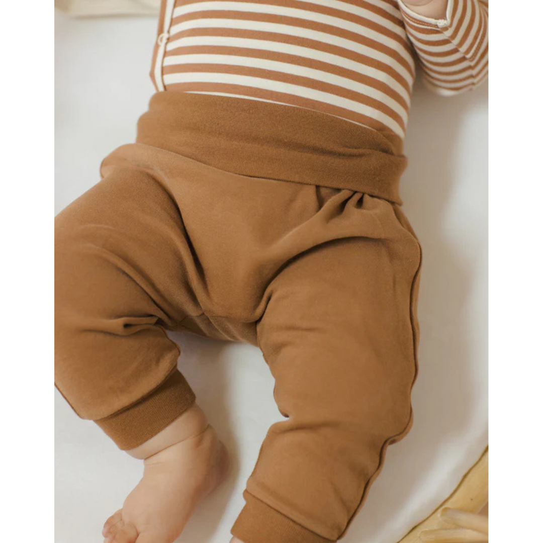 QUINCY MAE Baby Pant Set - Cinnamon/Natural