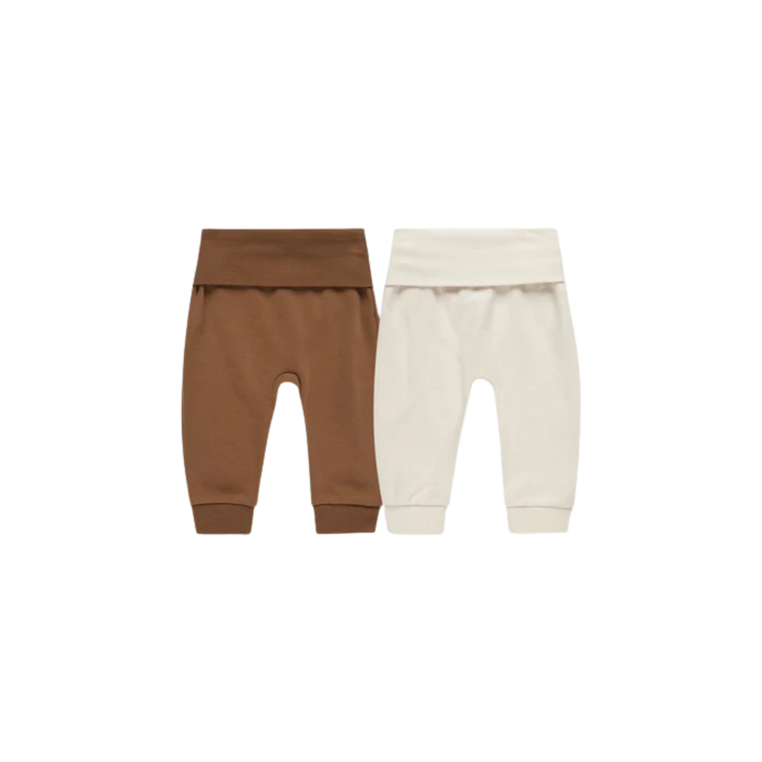 QUINCY MAE Baby Pant Set - Cinnamon/Natural