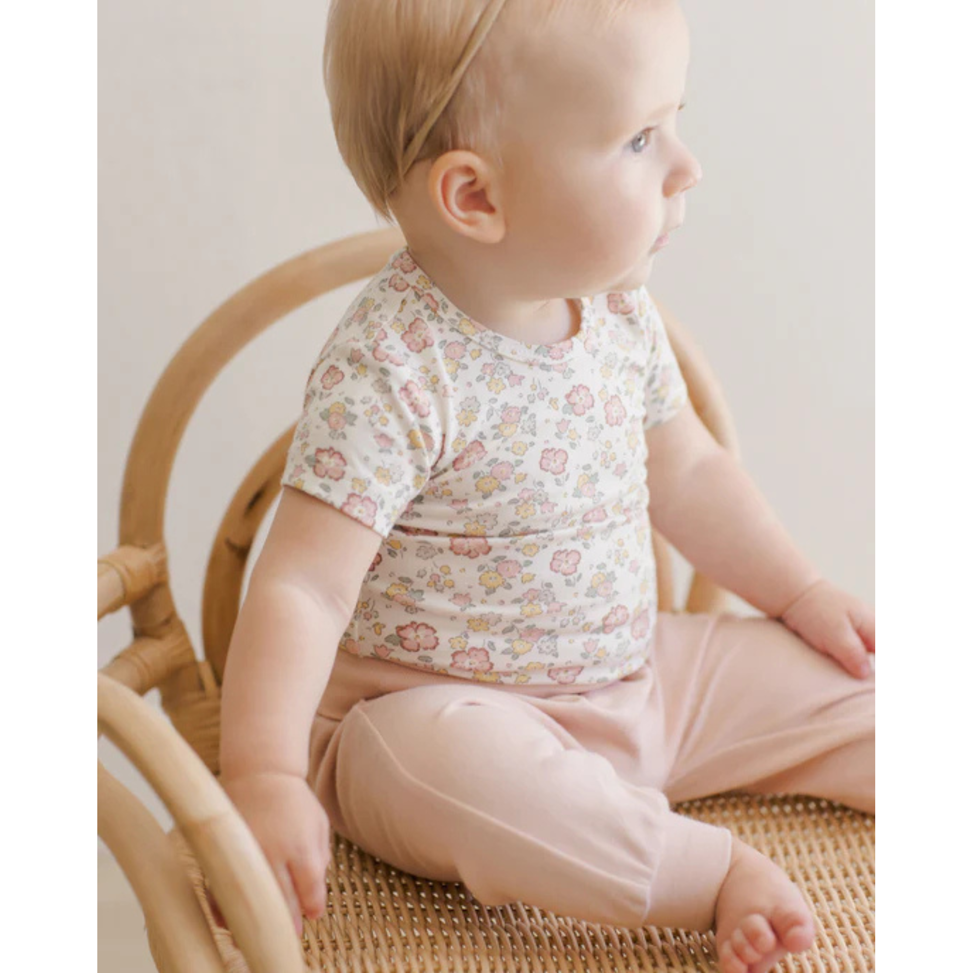 QUINCY MAE Bamboo Short Sleeve Bodysuit - Bloom