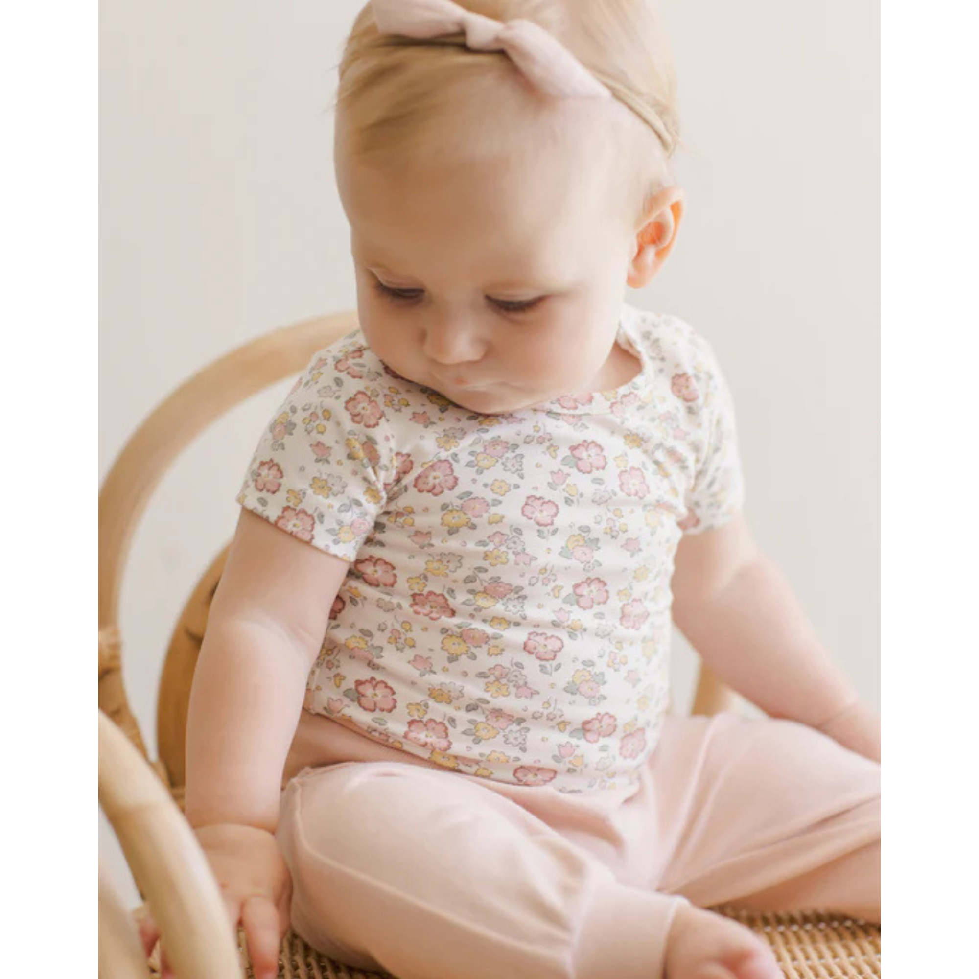 QUINCY MAE Bamboo Short Sleeve Bodysuit - Bloom