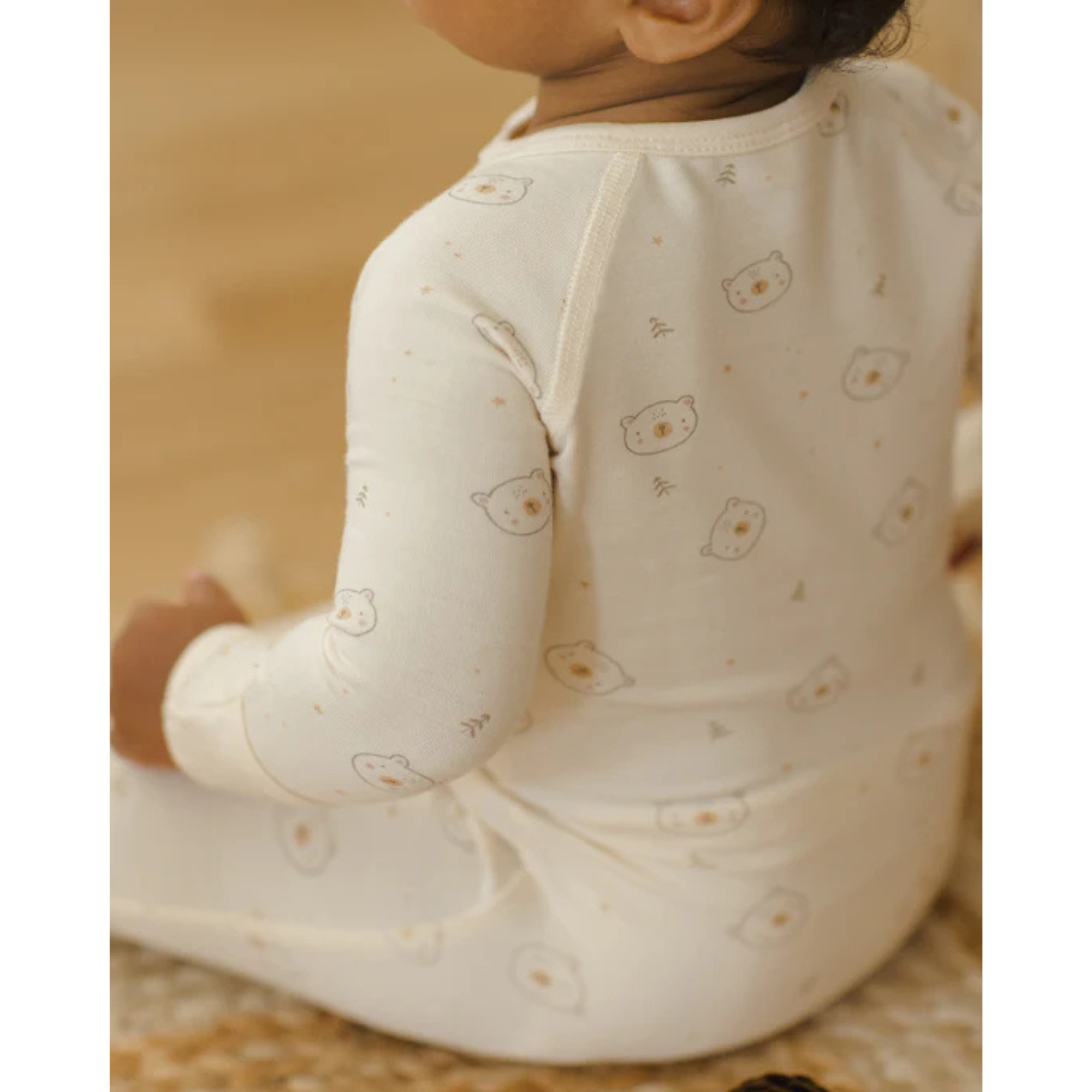 QUINCY MAE Chaussons en bambou avec fermeture éclair - Ours