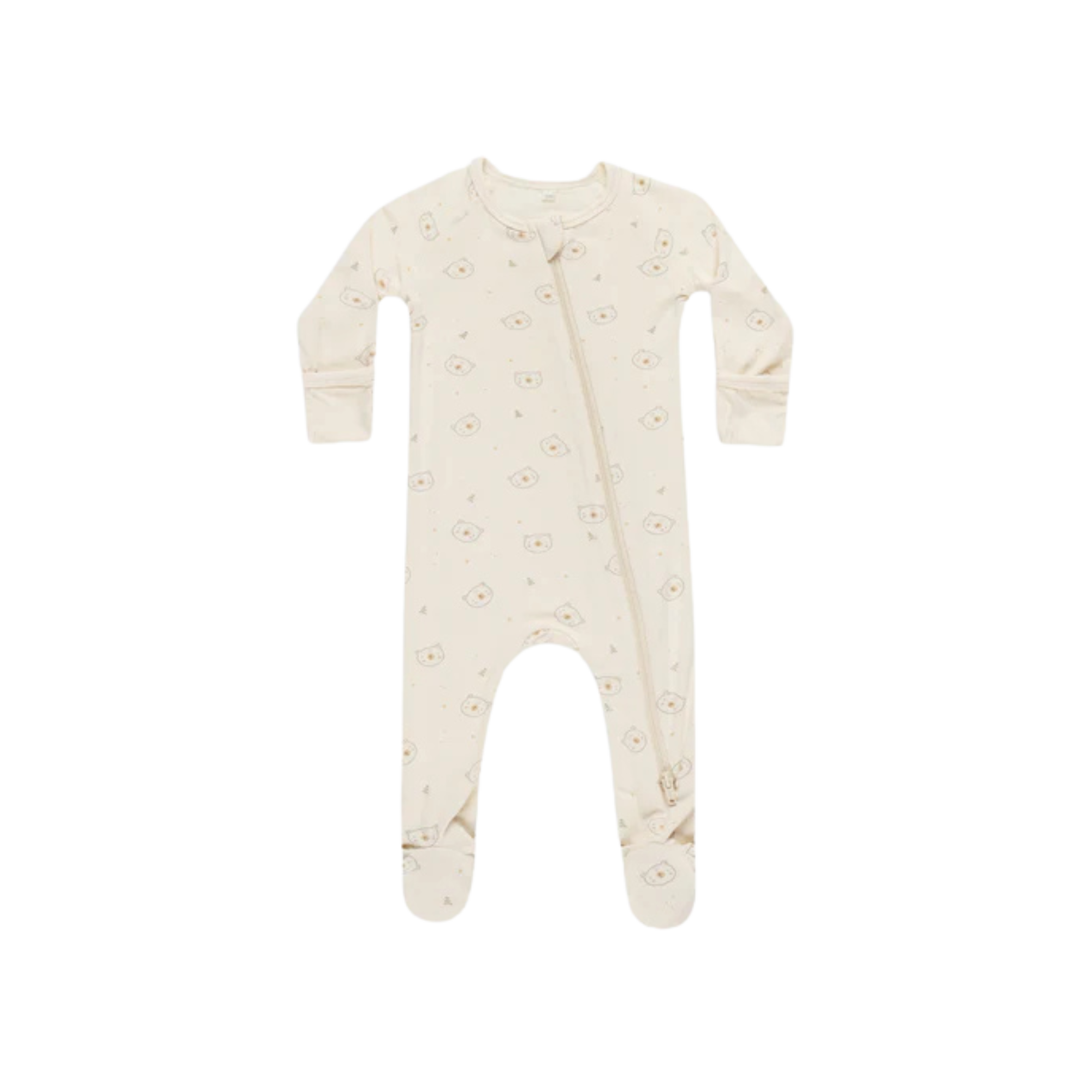 QUINCY MAE Chaussons en bambou avec fermeture éclair - Ours