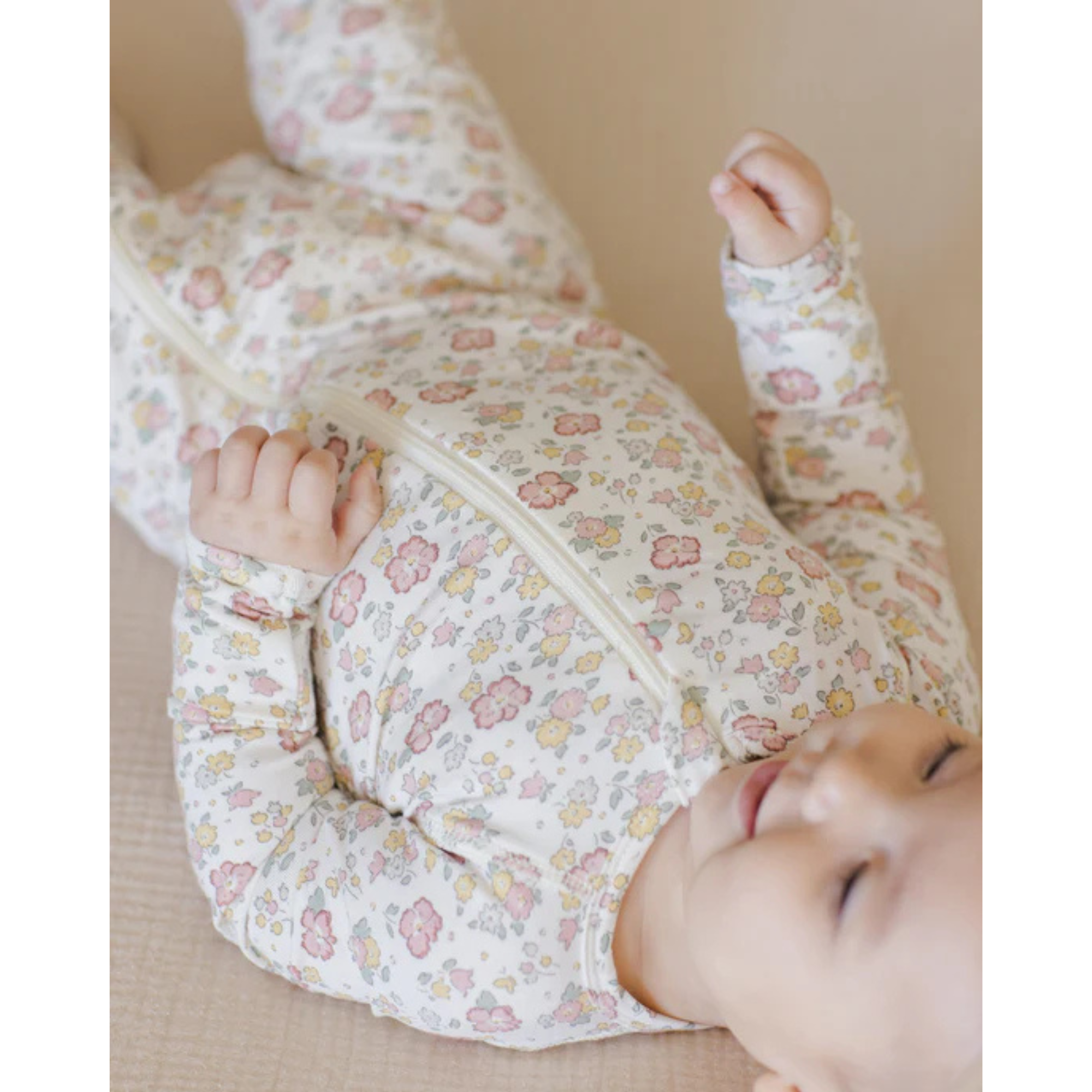 QUINCY MAE Bamboo Zip Sleeper Footie - Bloom