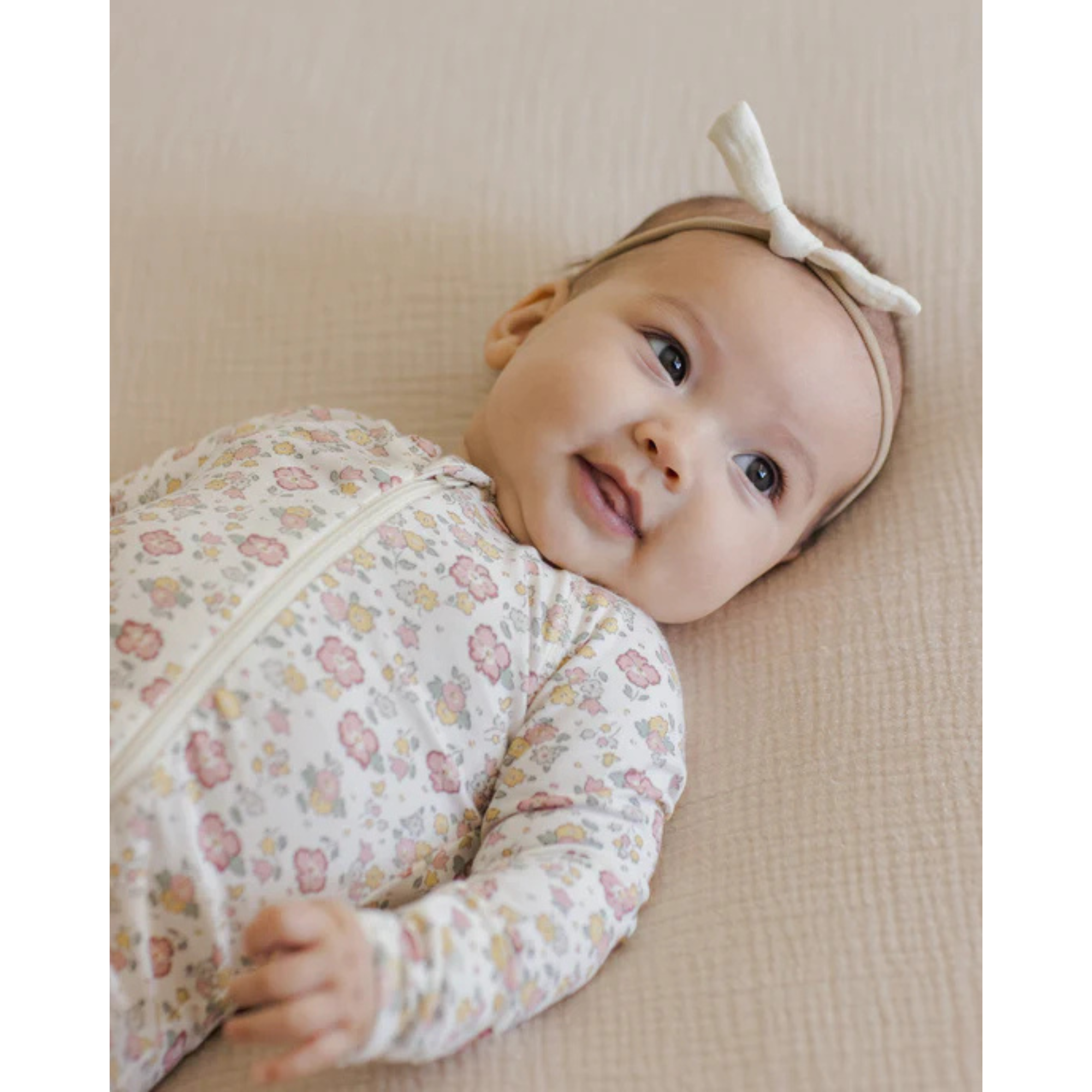 QUINCY MAE Bamboo Zip Sleeper Footie - Bloom