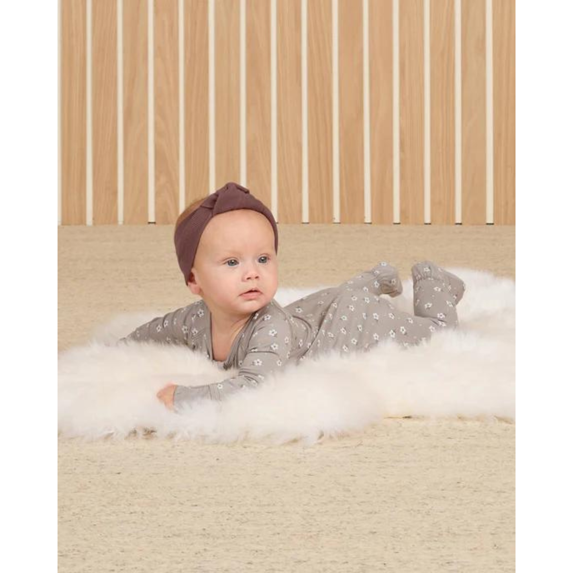 QUINCY MAE Chaussons en bambou avec fermeture éclair - Bleu à pois