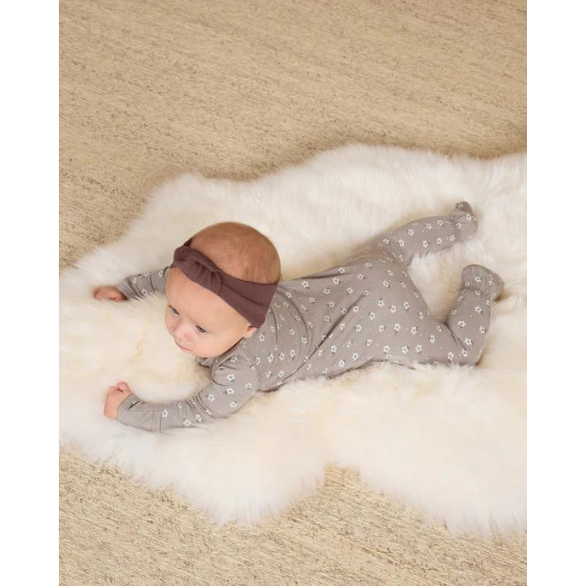 QUINCY MAE Chaussons en bambou avec fermeture éclair - Bleu à pois