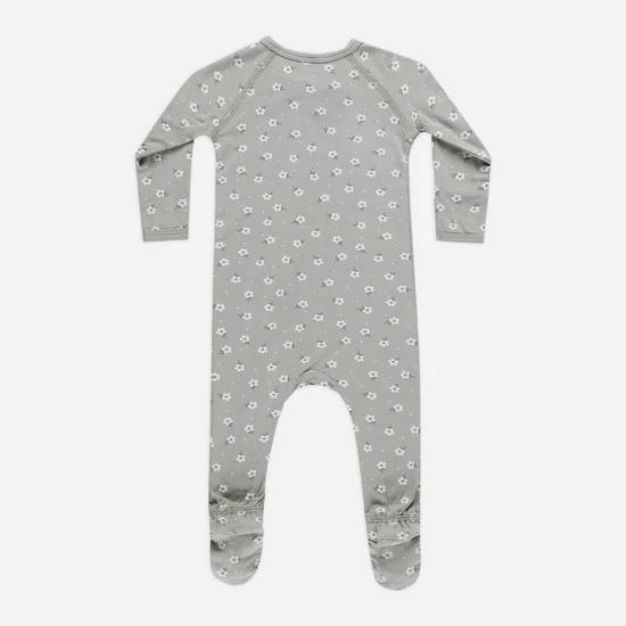 QUINCY MAE Chaussons en bambou avec fermeture éclair - Bleu à pois