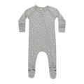 QUINCY MAE Bamboo Zip Footie - Blue Ditsy