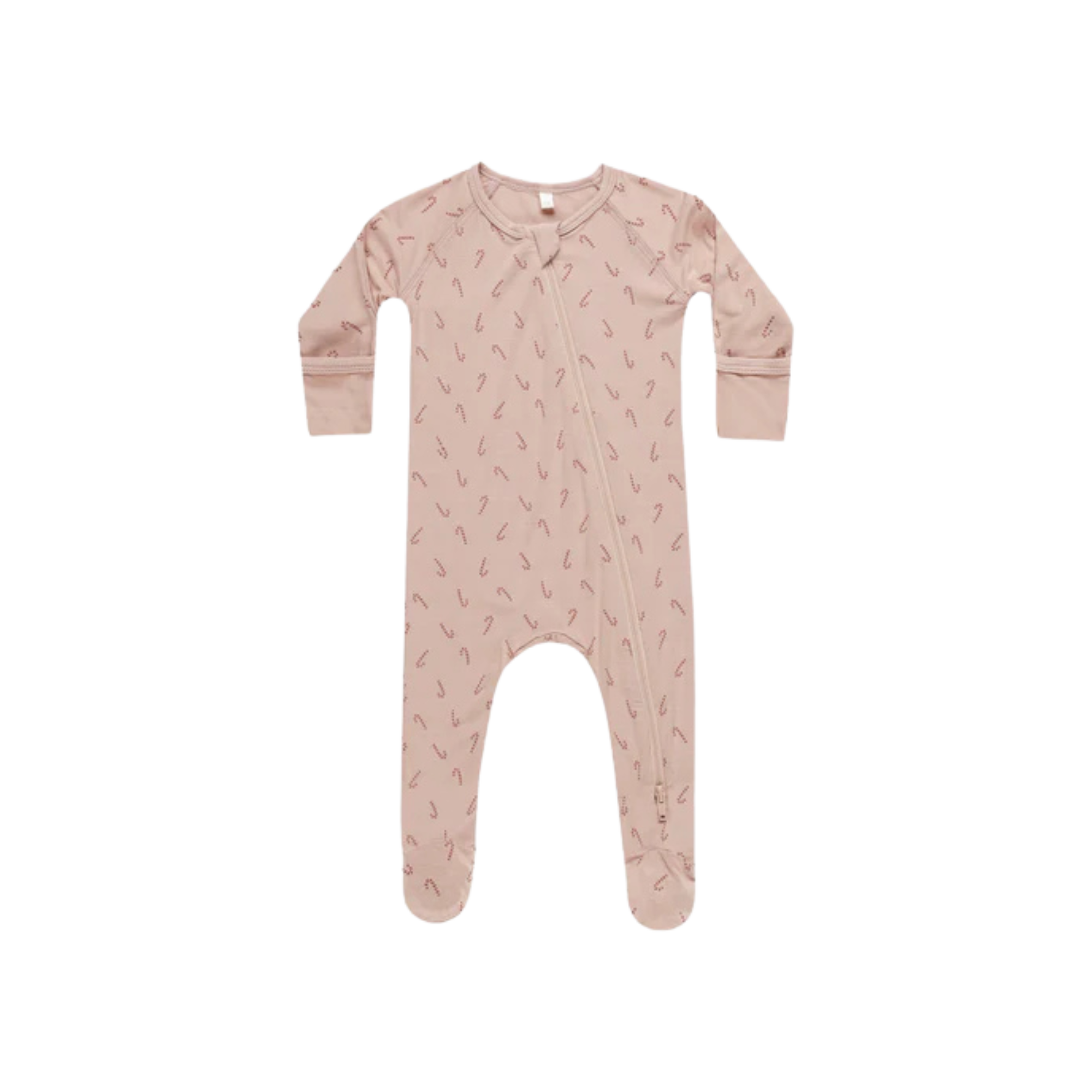 QUINCY MAE Chaussons en bambou avec fermeture éclair - Canne en bonbon