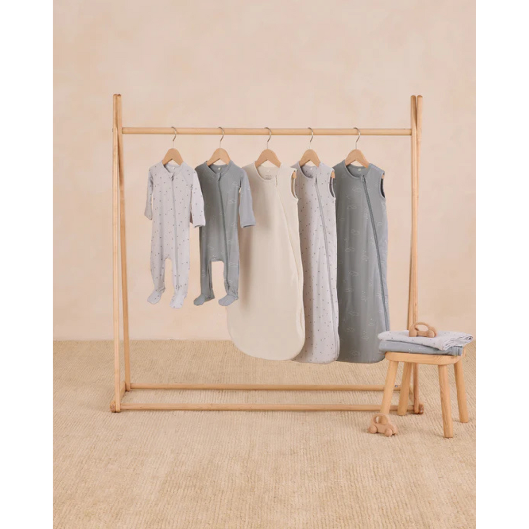 QUINCY MAE Bamboo Zip Footie - Clouds