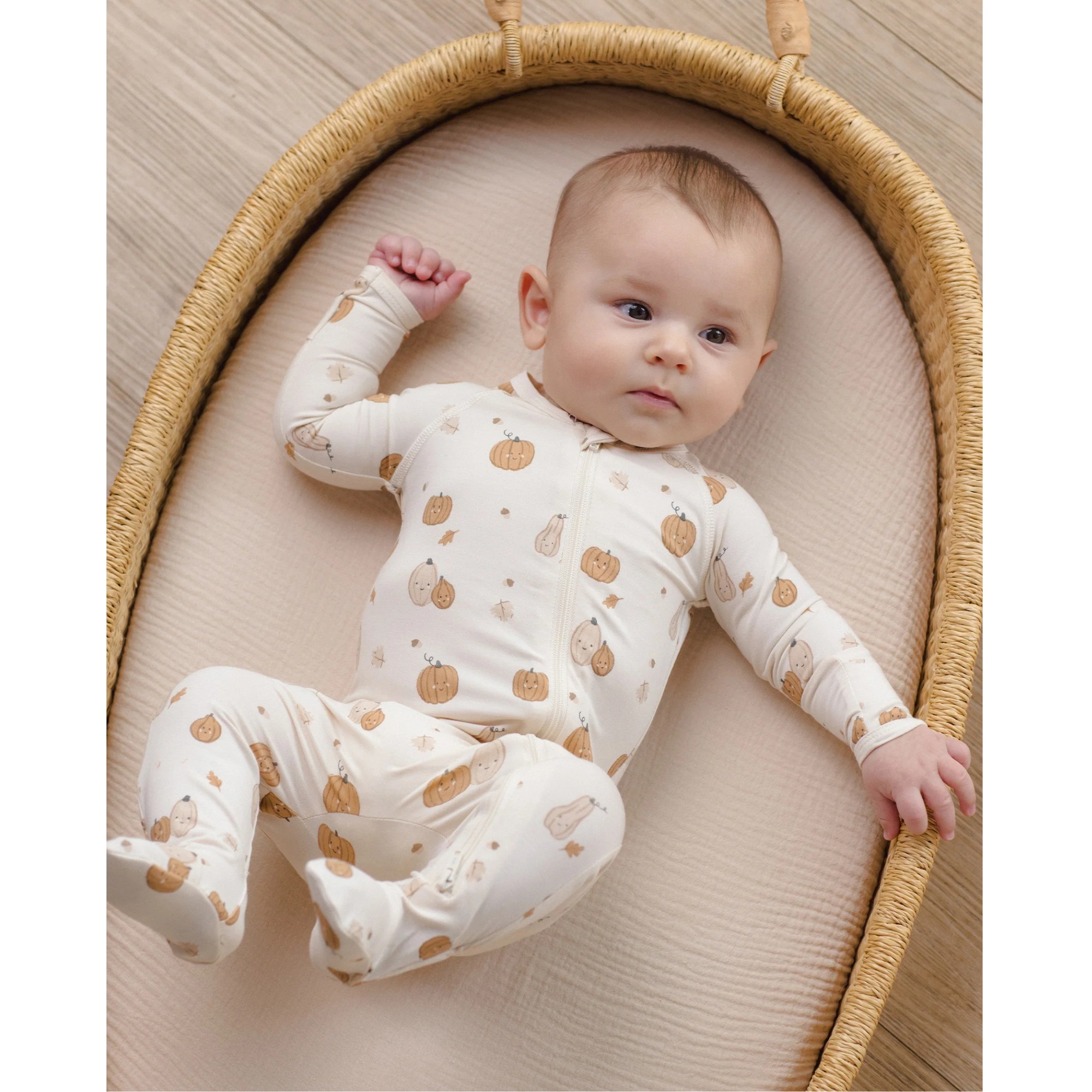 QUINCY MAE Bamboo Zip Footie - Harvest Friends
