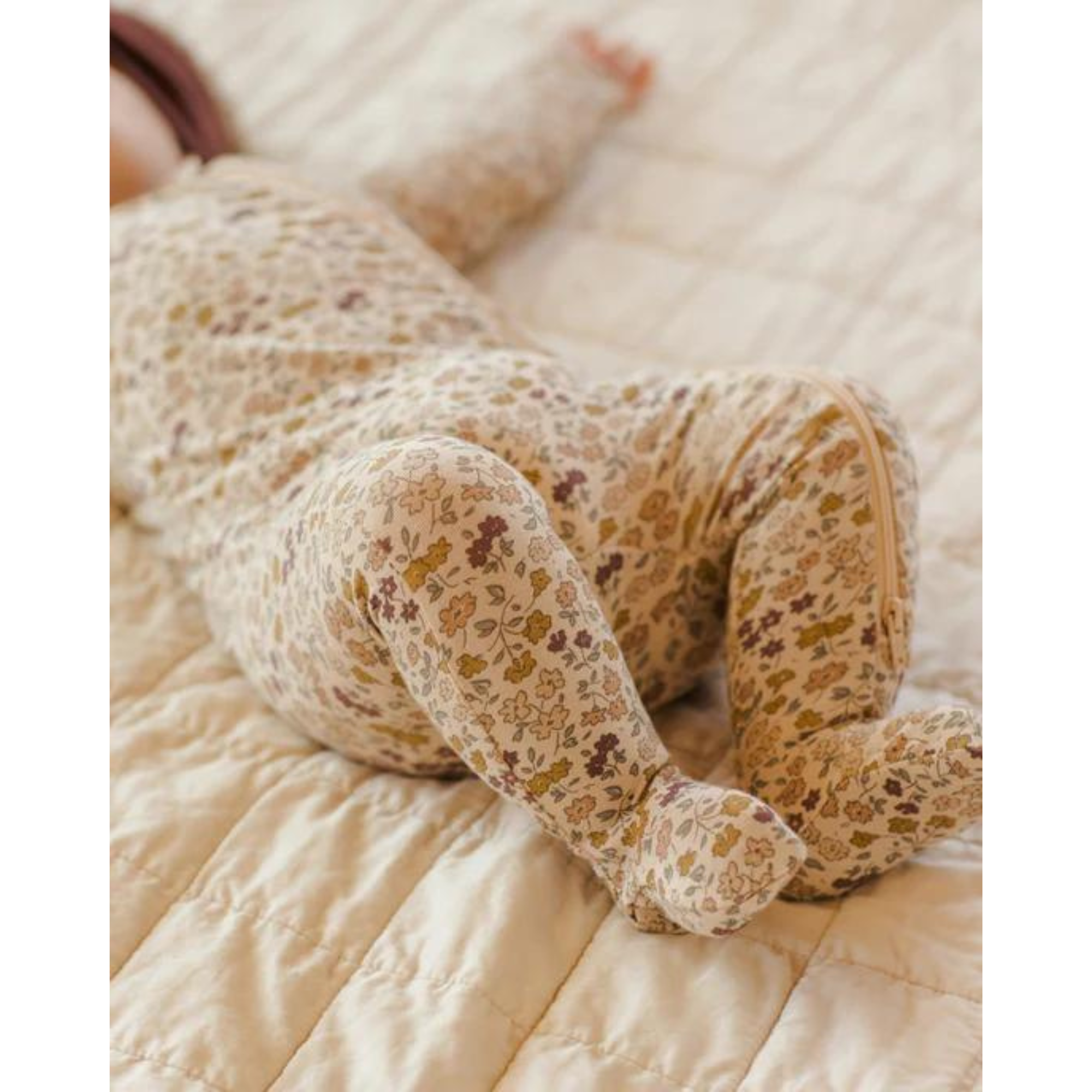 QUINCY MAE Chaussons en bambou avec fermeture éclair - Posy