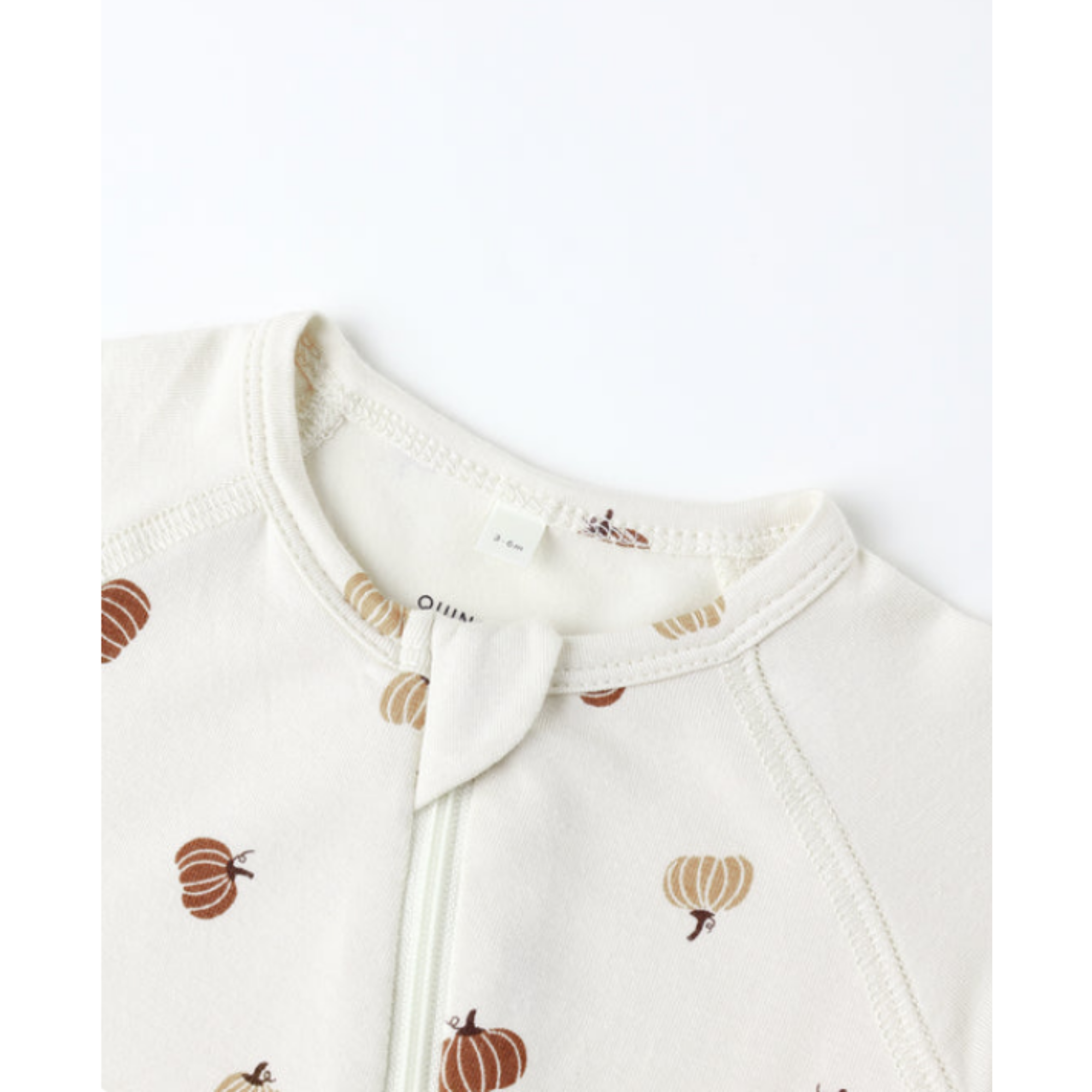 QUINCY MAE Bamboo Zip Footie - Pumpkins