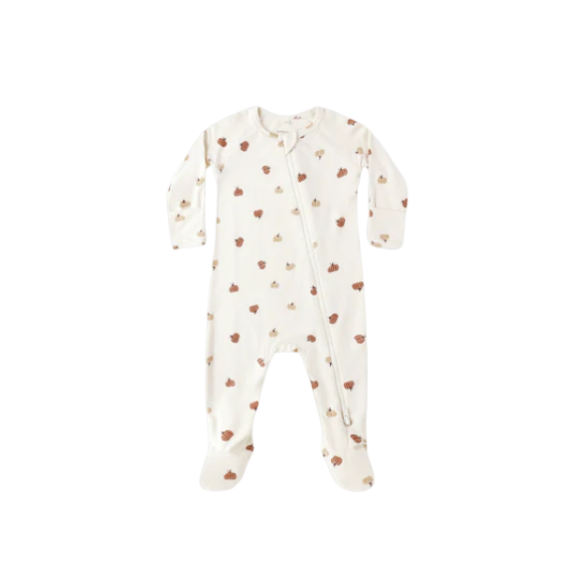 QUINCY MAE Bamboo Zip Footie - Pumpkins