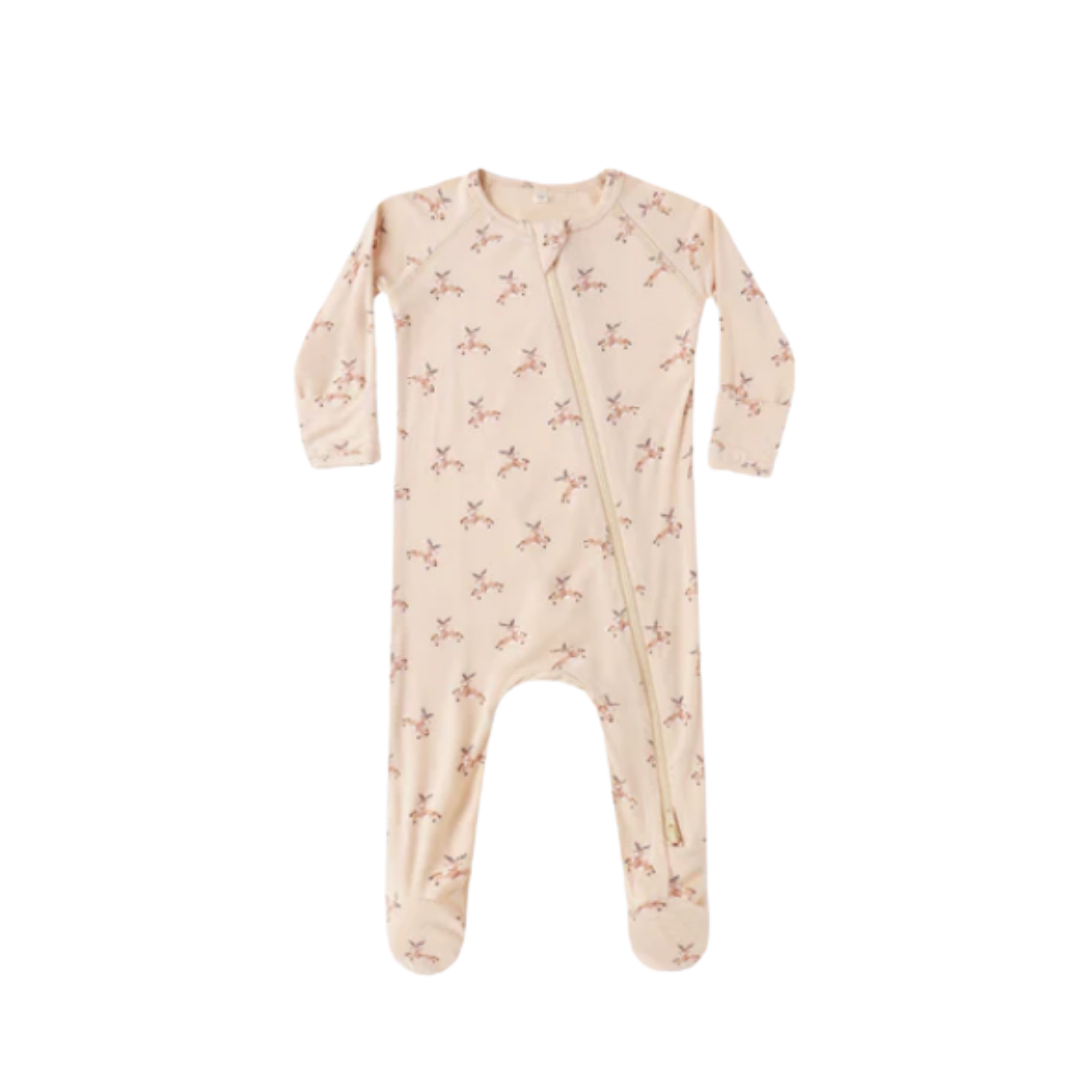 QUINCY MAE Chaussons en bambou avec fermeture éclair - Renne