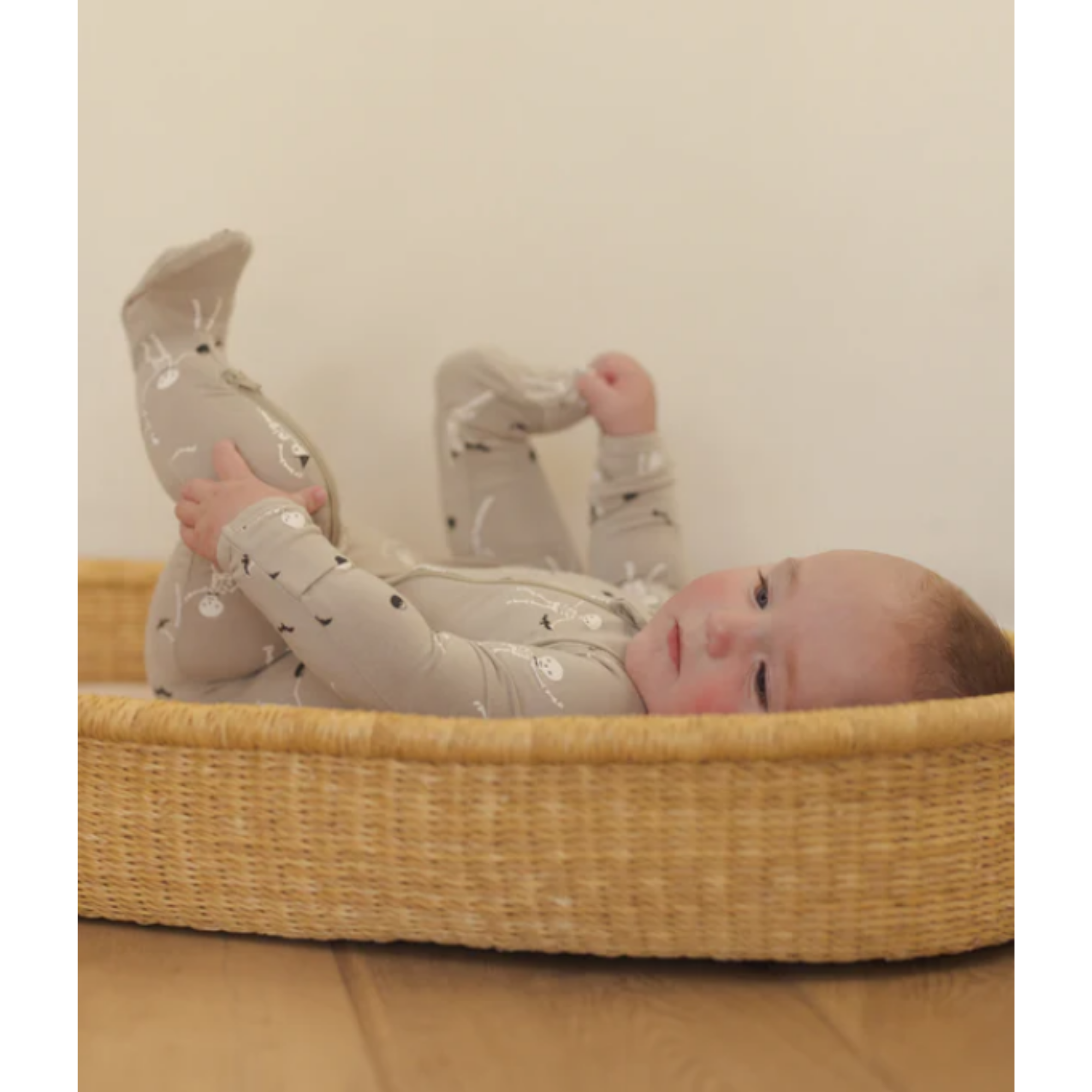 QUINCY MAE Chaussons en bambou avec fermeture éclair - Squelettes