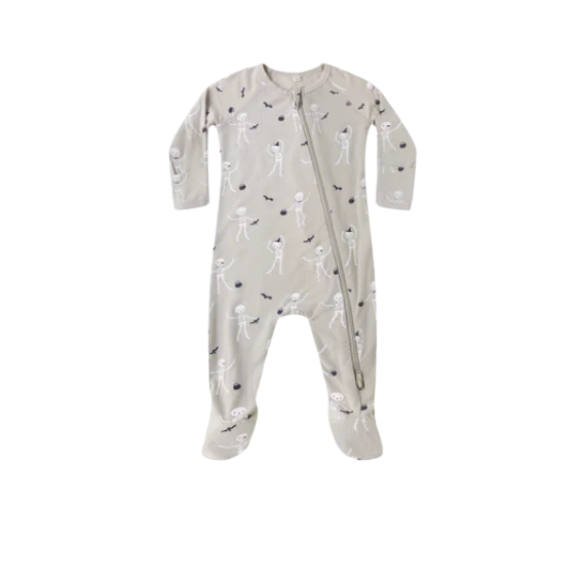 QUINCY MAE Chaussons en bambou avec fermeture éclair - Squelettes