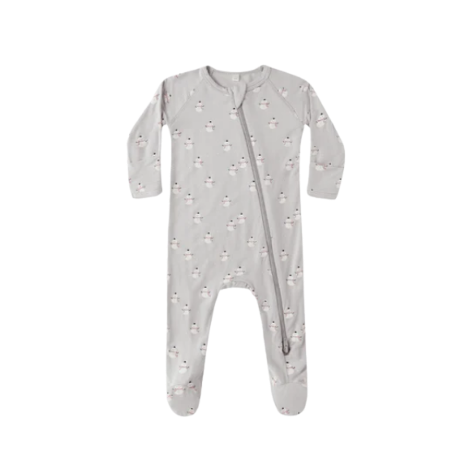 QUINCY MAE Bamboo Zip Footie - Snowmen