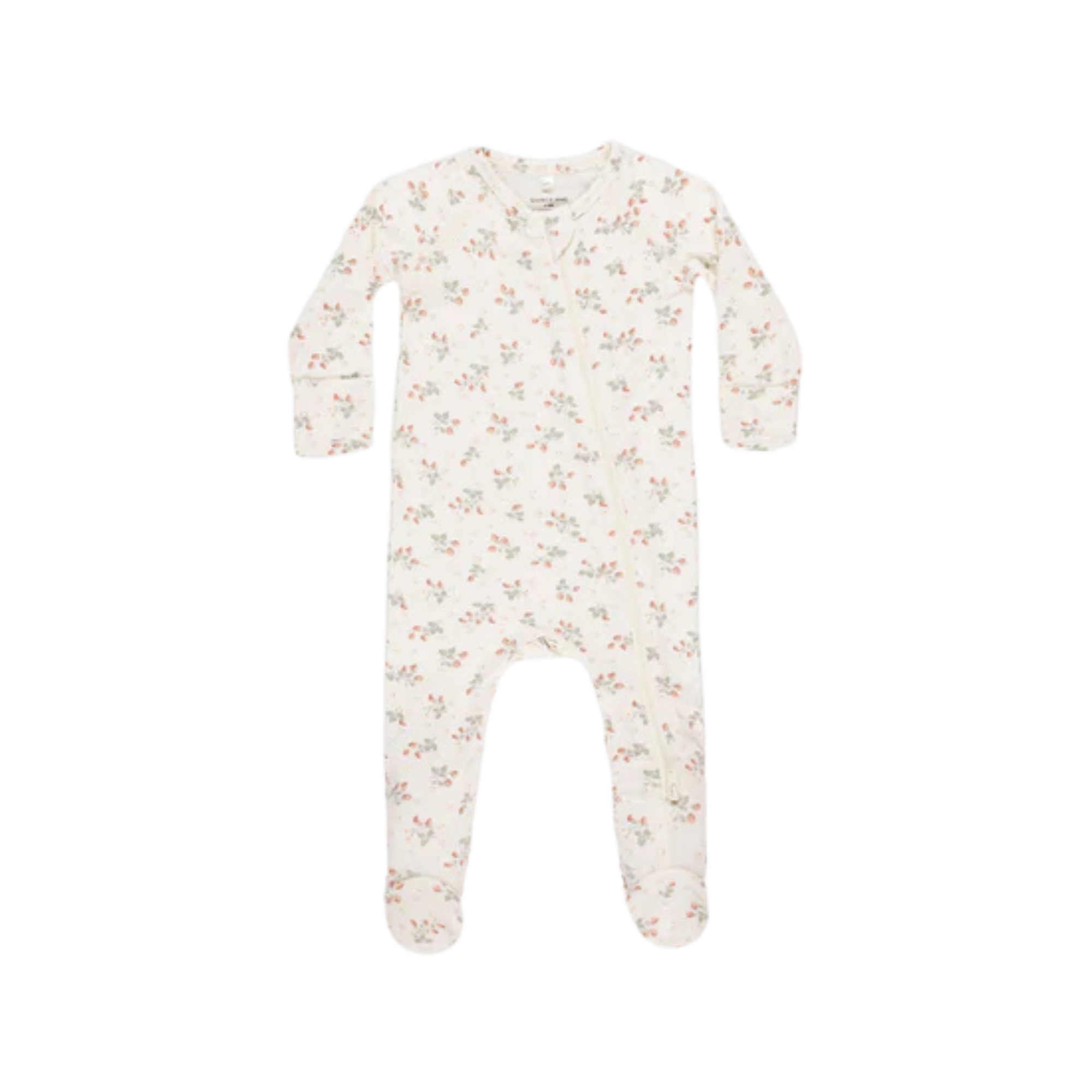 QUINCY MAE Chaussons en bambou avec fermeture éclair - Fraises