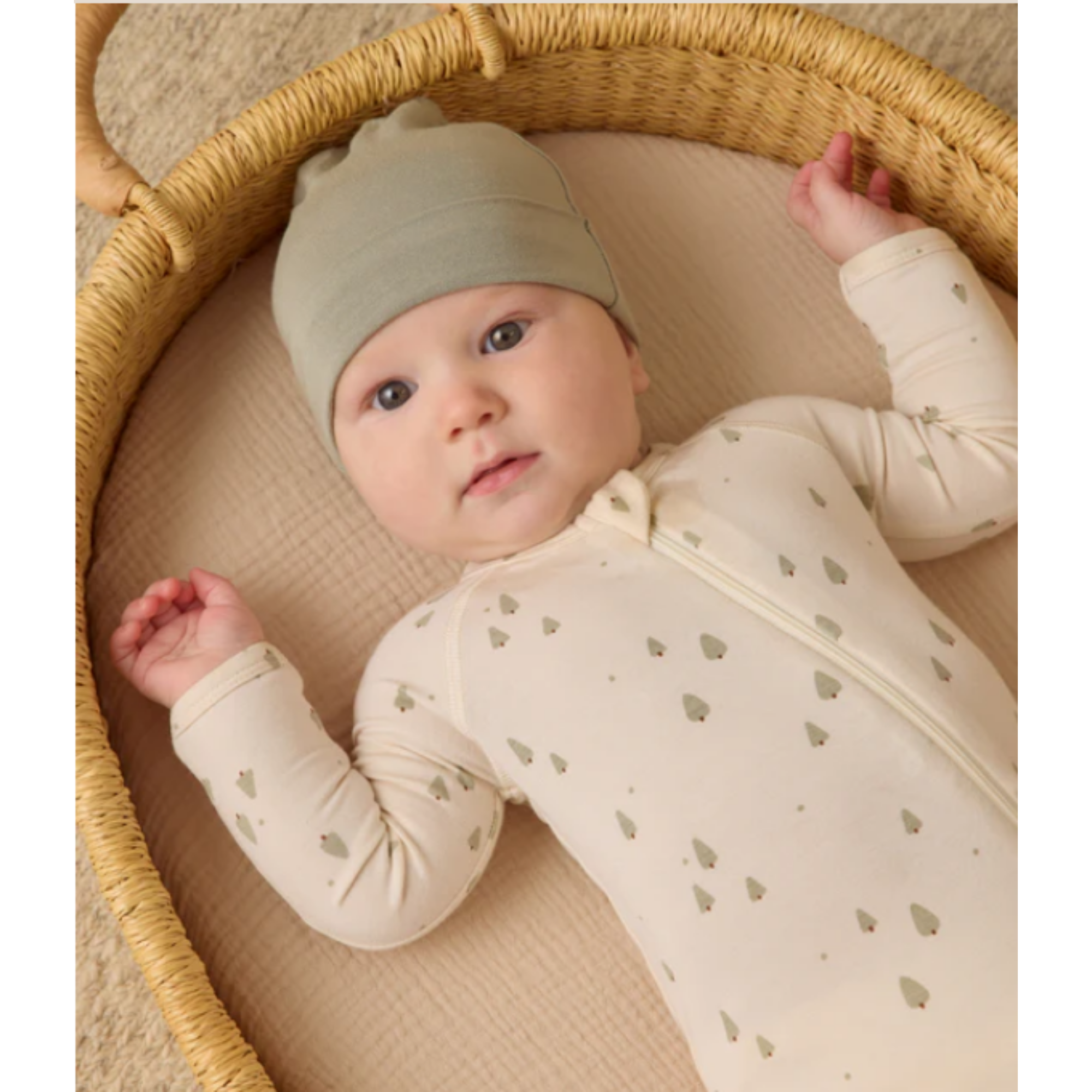 QUINCY MAE Chaussons en bambou avec fermeture éclair - Arbres