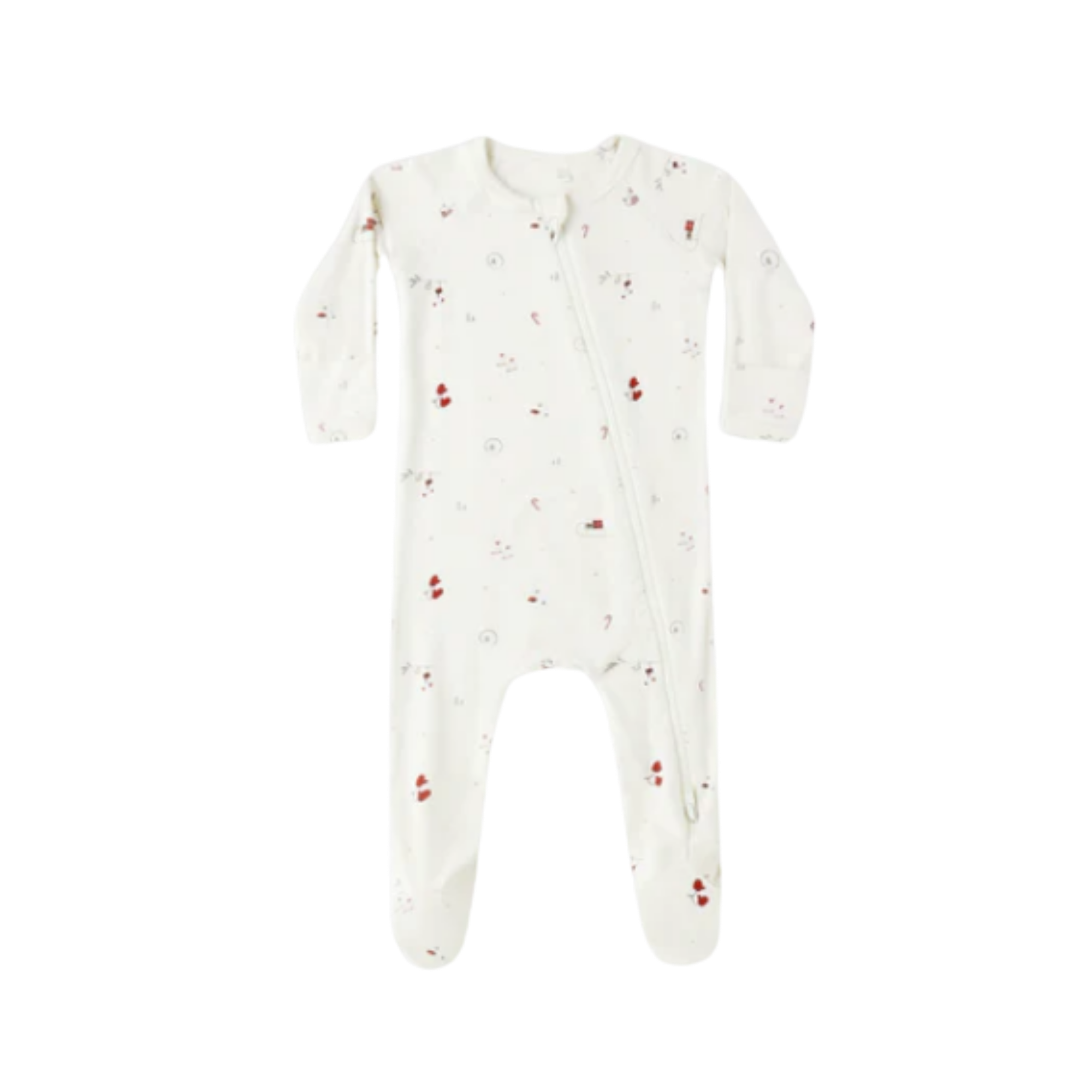QUINCY MAE Bamboo Zip Footie - Winter Wonderland