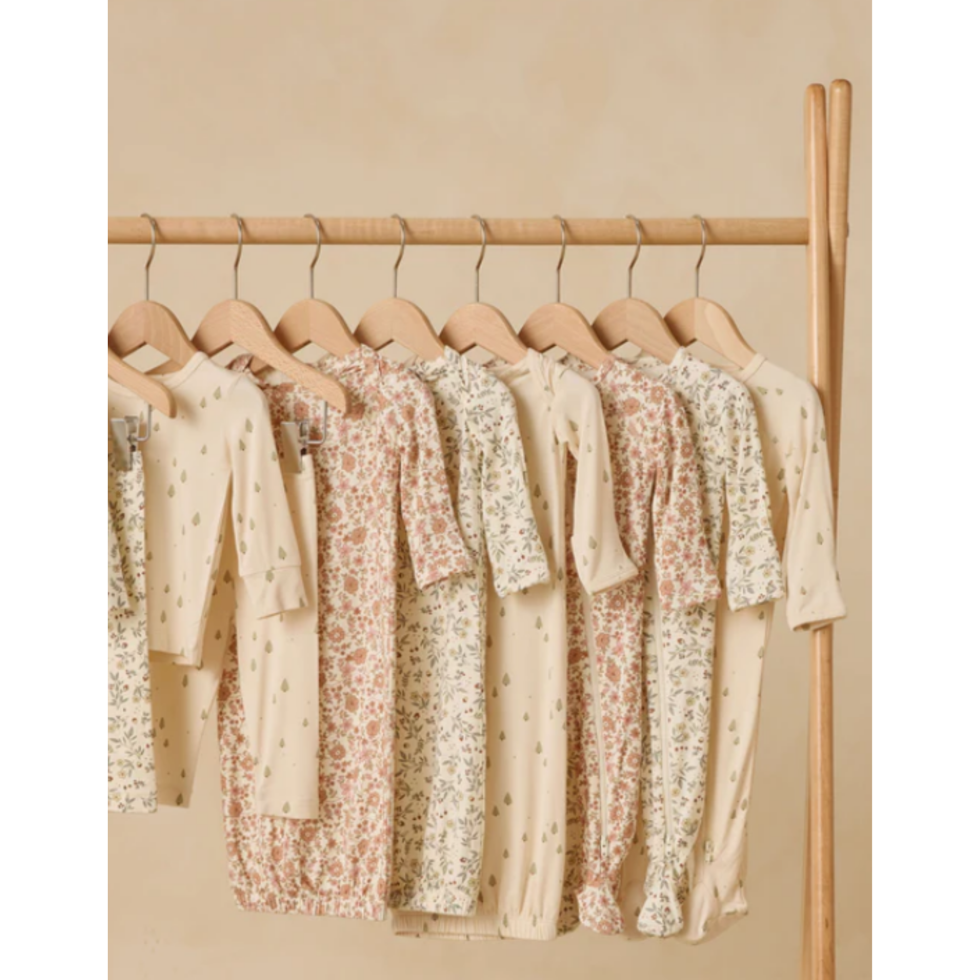 QUINCY MAE Chaussons en bambou avec fermeture éclair - Woodland