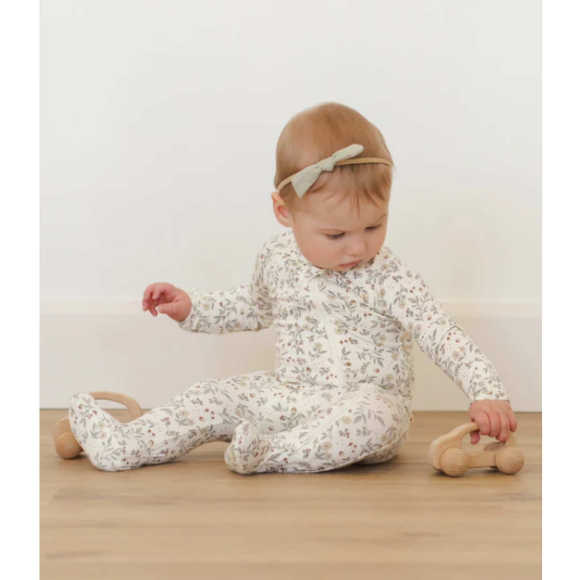 QUINCY MAE Chaussons en bambou avec fermeture éclair - Woodland