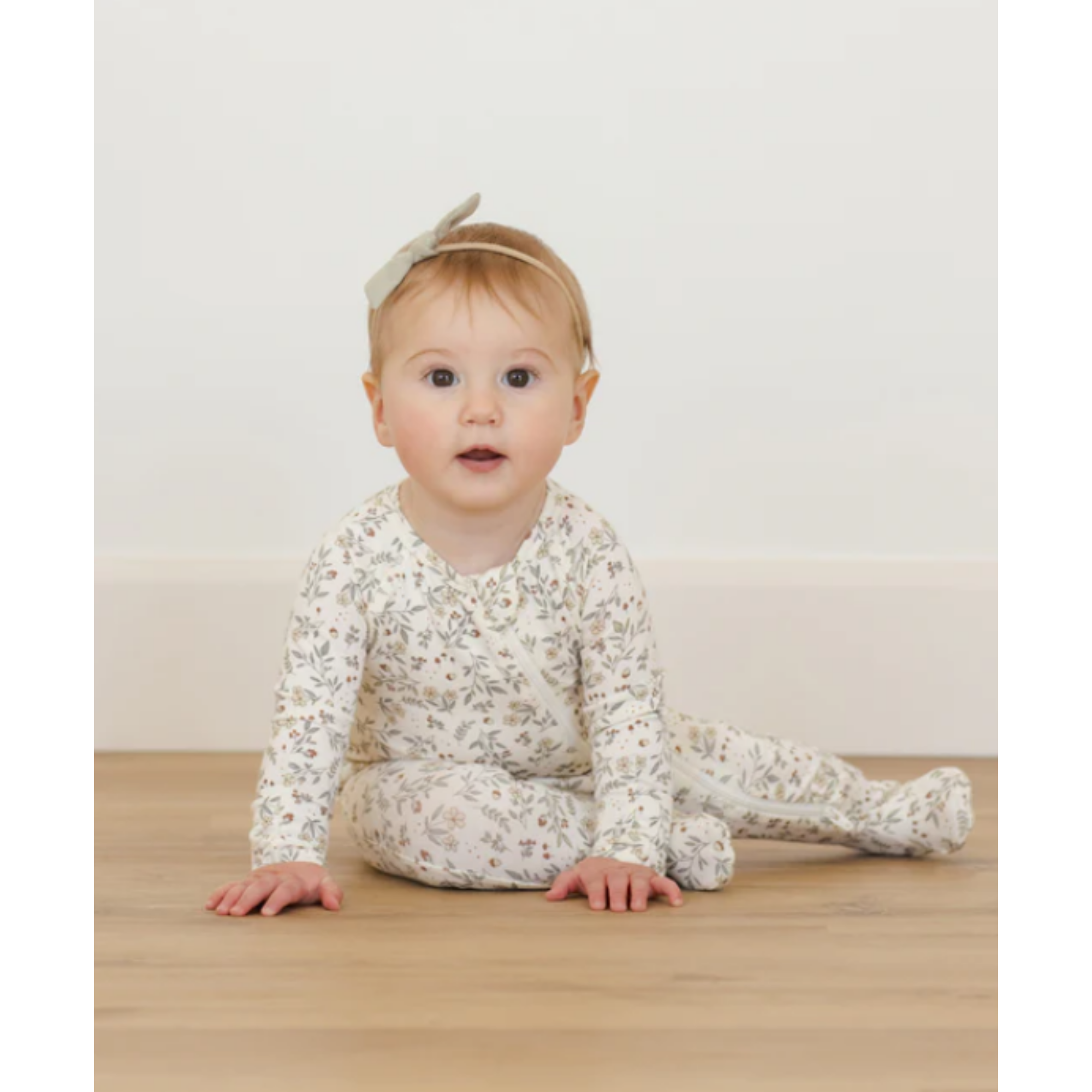 QUINCY MAE Chaussons en bambou avec fermeture éclair - Woodland