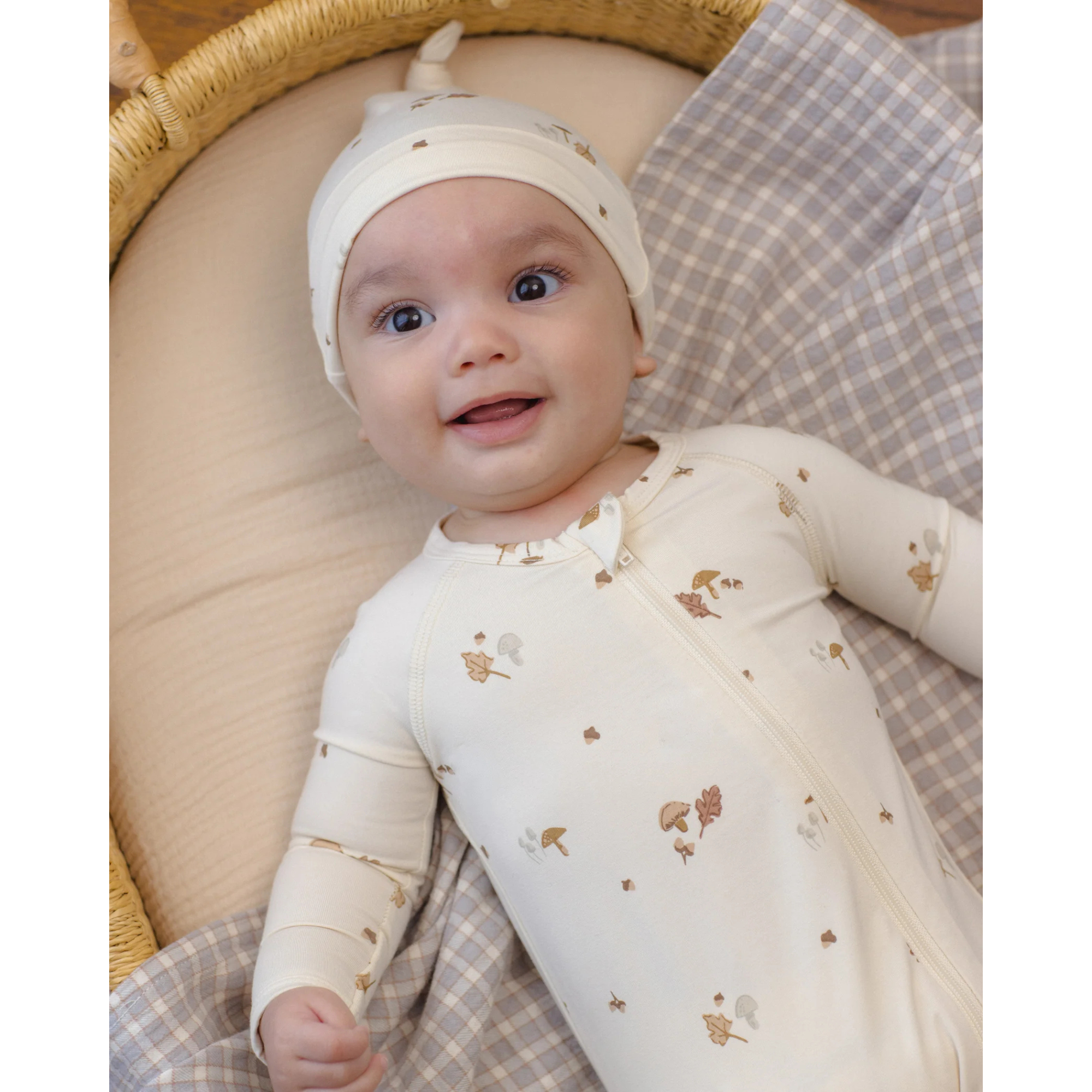 QUINCY MAE Bamboo Zip Footie Sleeper - Woodland