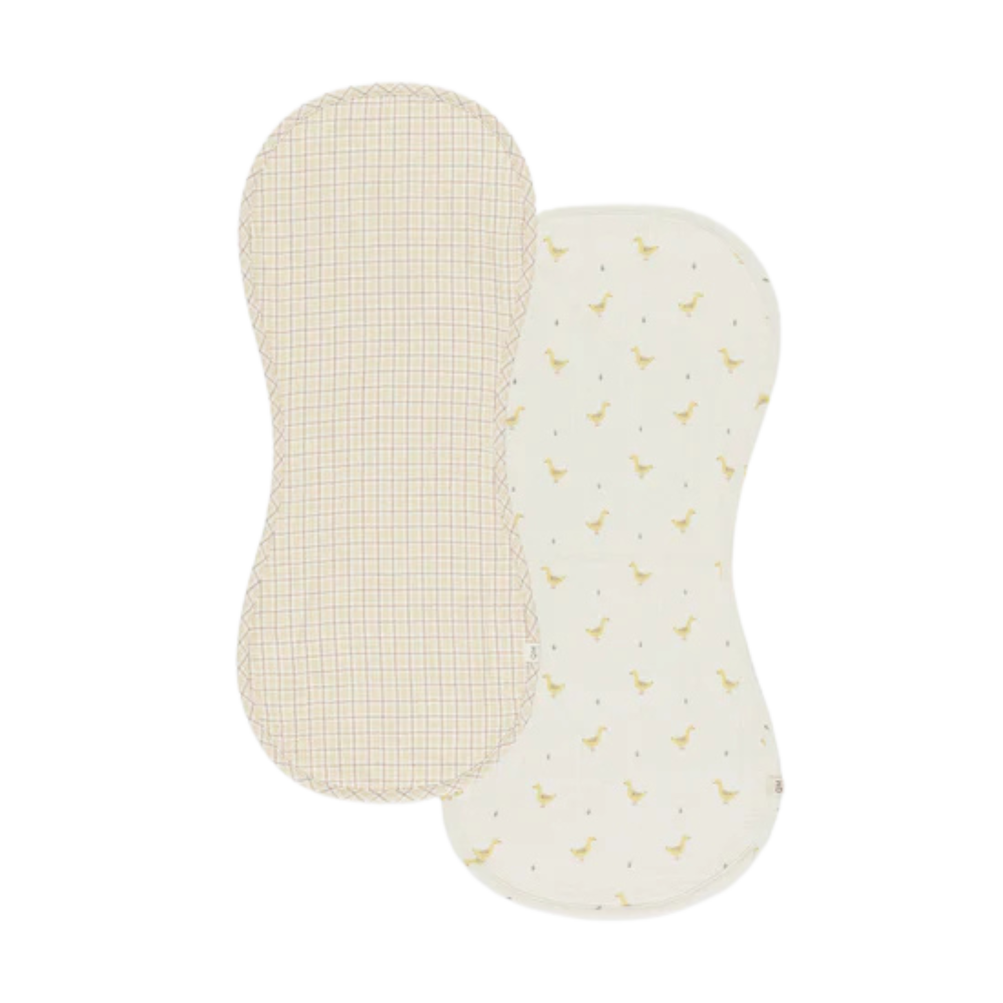 QUINCY MAE Burp Cloth (2-Pack) - Geese/Yellow Plaid