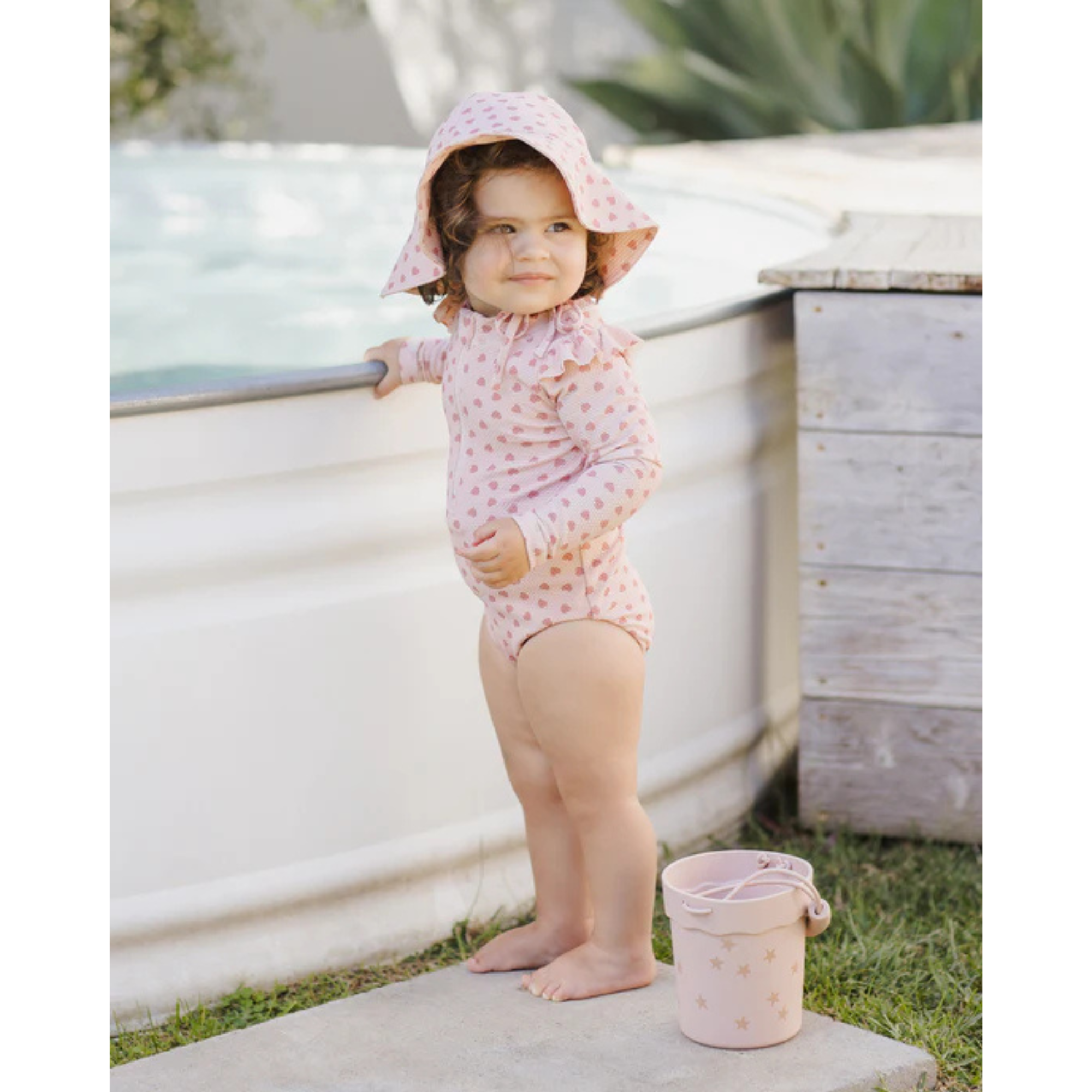 QUINCY MAE Byron Rashguard One-Piece - Hearts