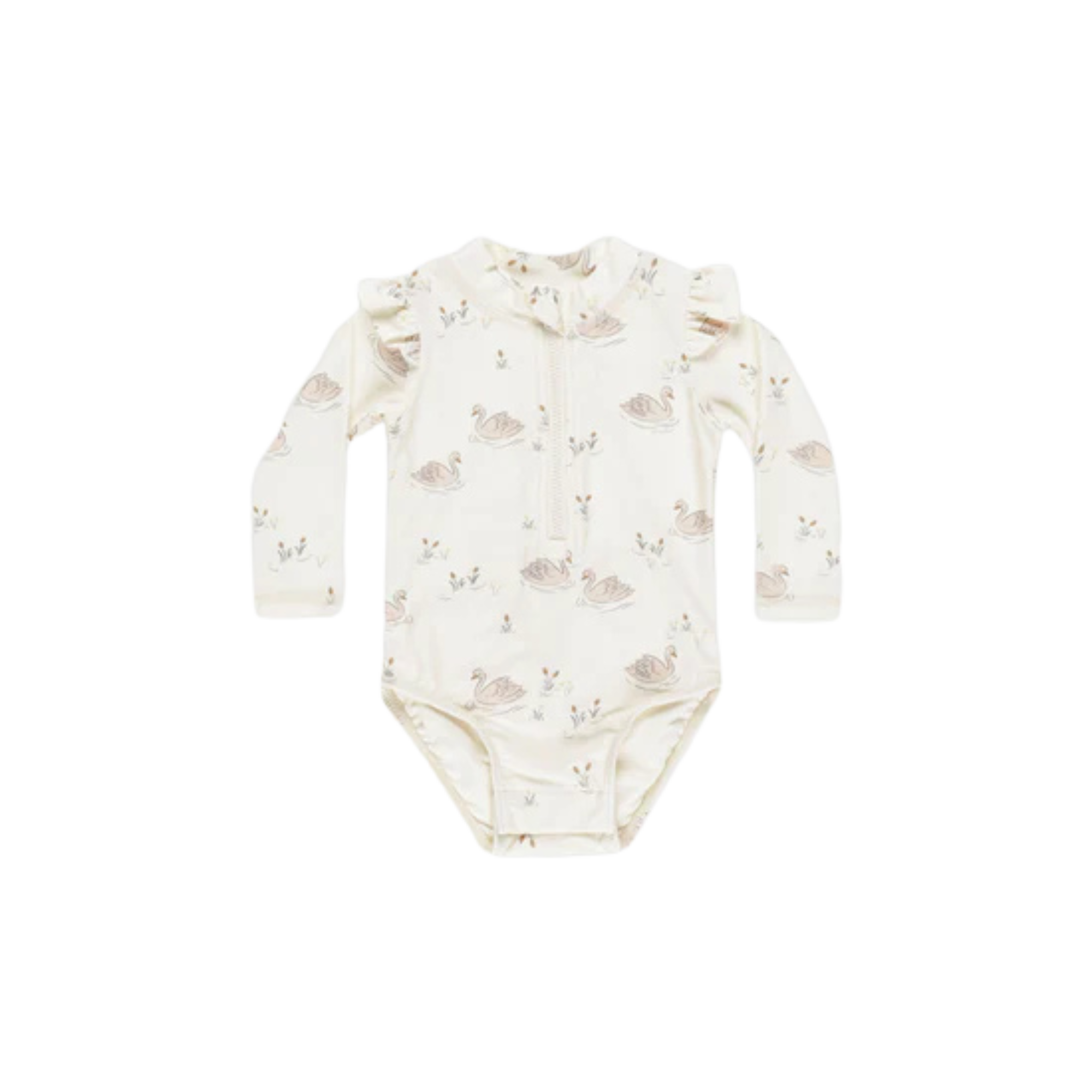 QUINCY MAE Byron Rashguard One-Piece - Swans