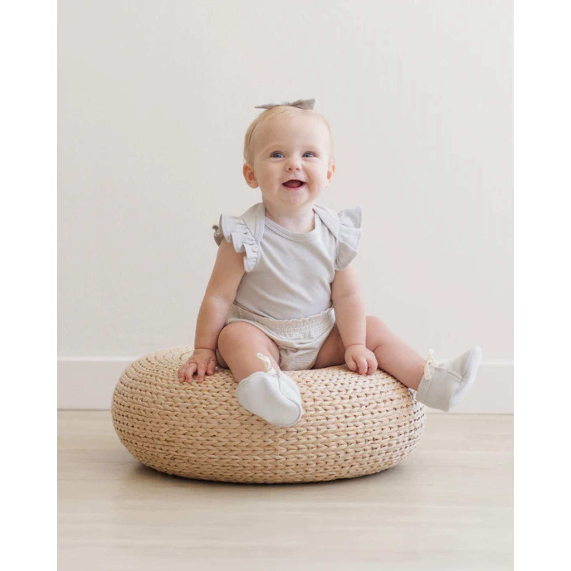 QUINCY MAE Flutter Sleeve Bodysuit - Sky