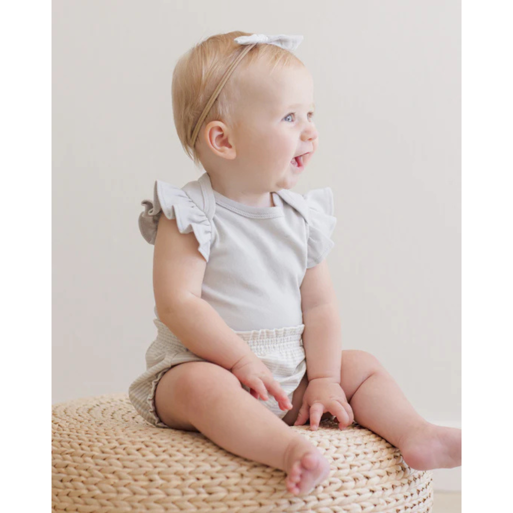 QUINCY MAE Flutter Sleeve Bodysuit - Sky