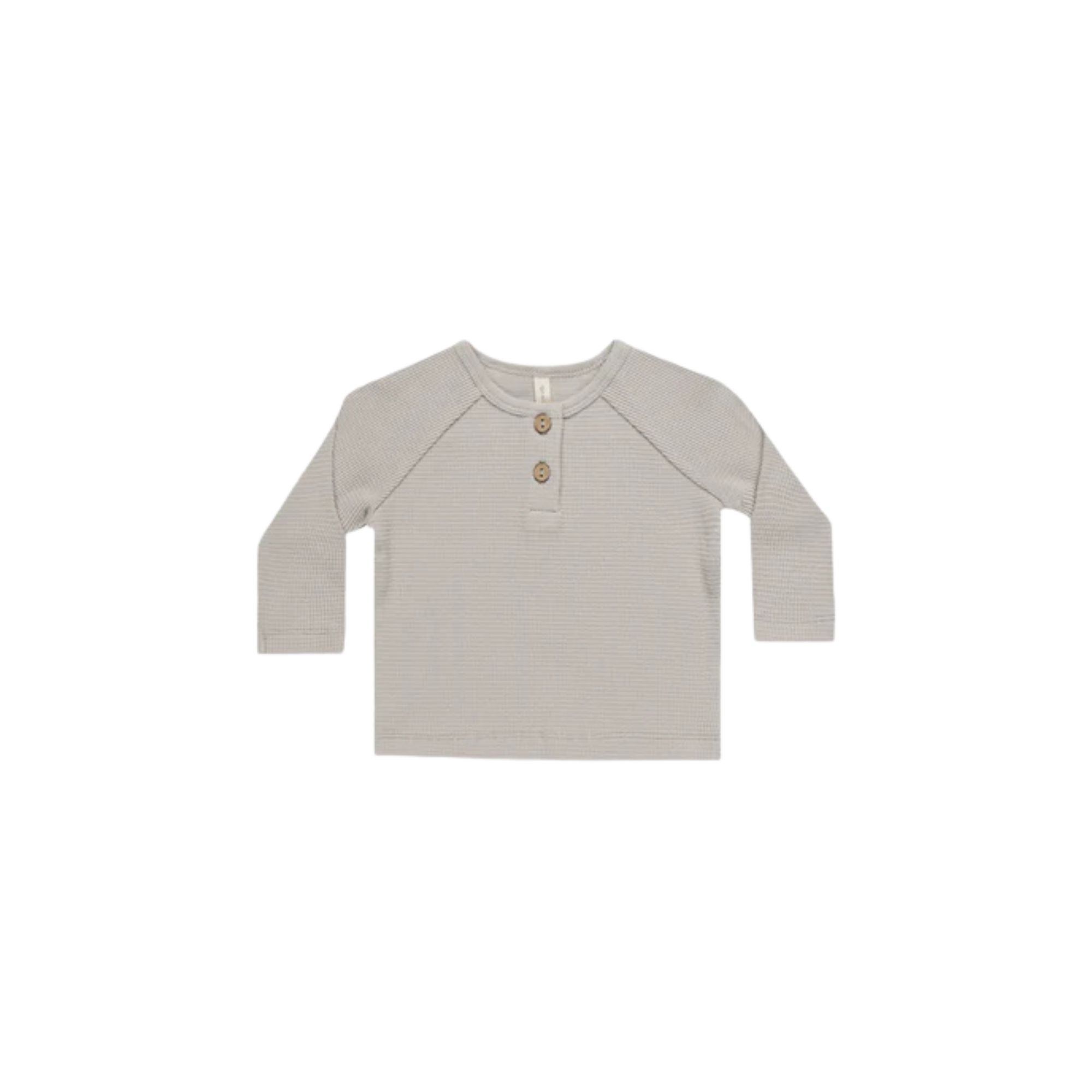 QUINCY MAE Henley Knit Top - Fog